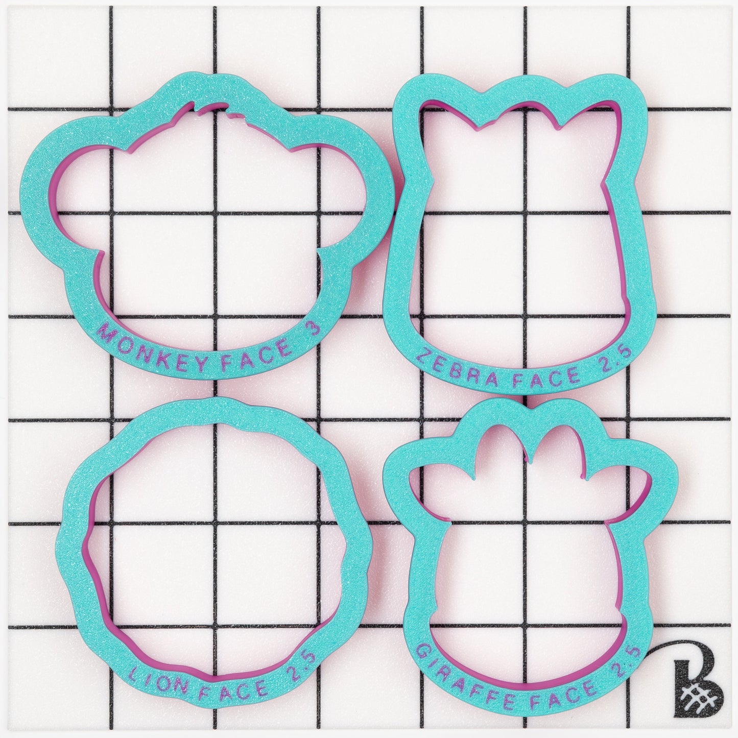 Zoo Animal Heads - Set of 4 Cookie Cutters