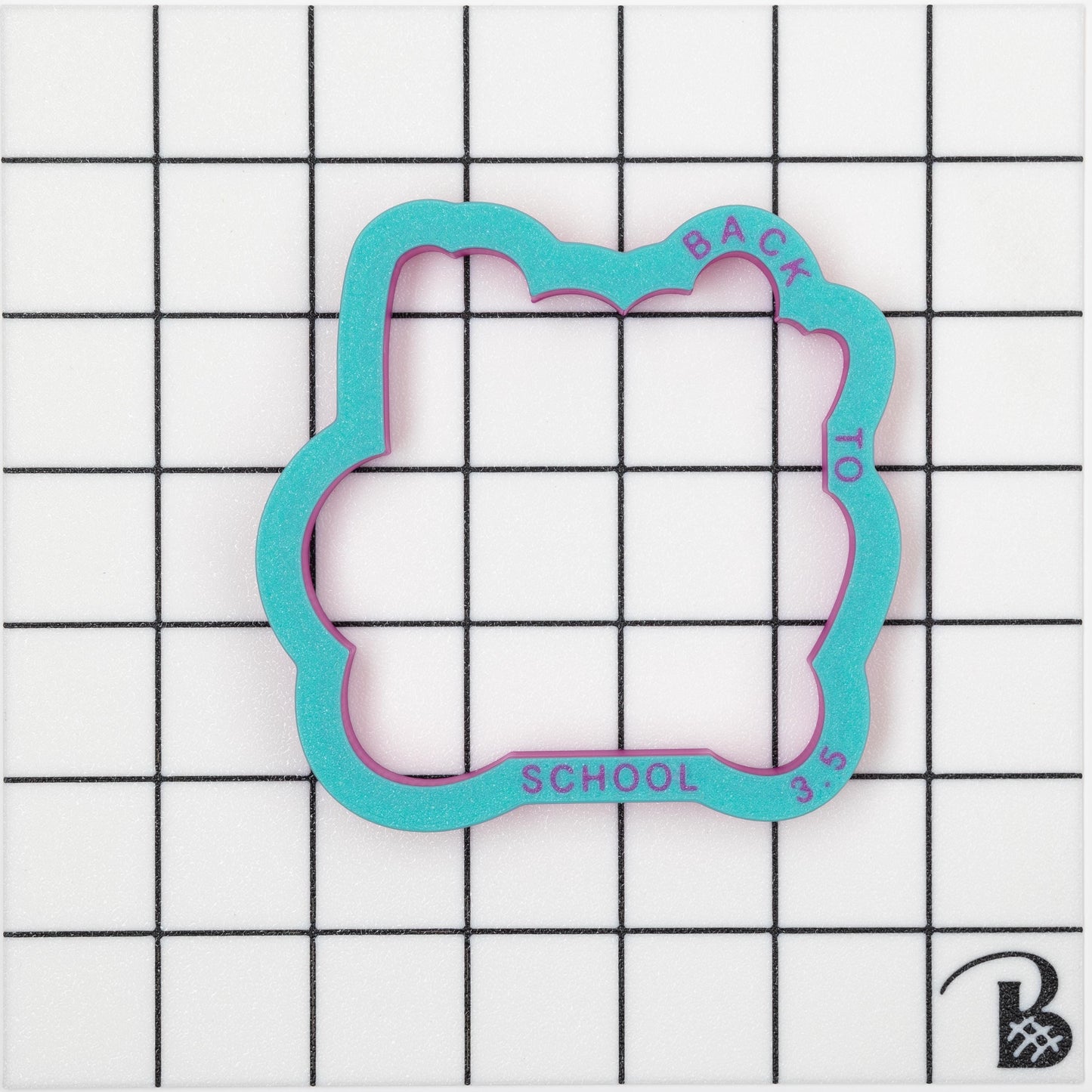 Back to School Text Plaque Cookie Cutter (with or without stencil)