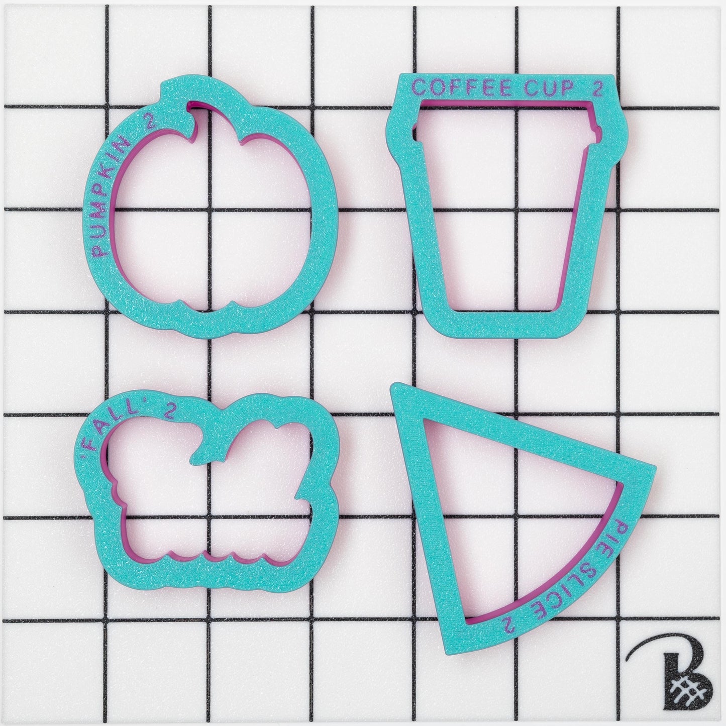 Fall Set of Cookie Cutters (Set of 4) (With or Without "Fall" Text Stencil)