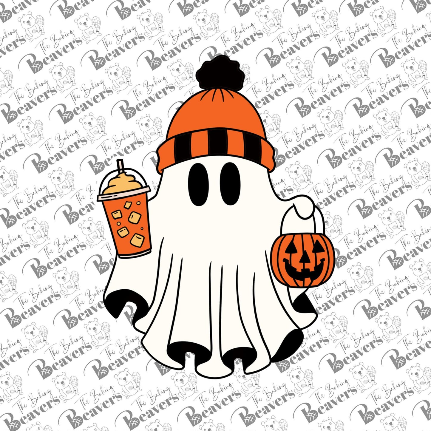 Ghost with Beanie and Drink Cookie Cutter