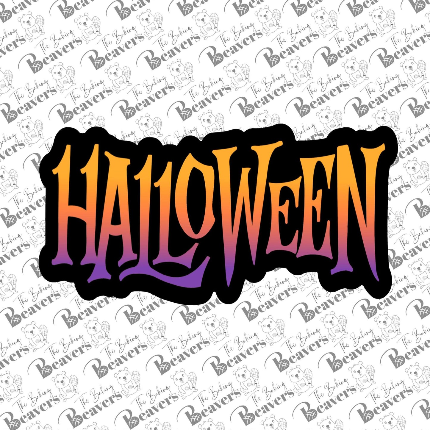 Halloween Text Cookie Cutter (optional Stencil) (recommend sizing up)