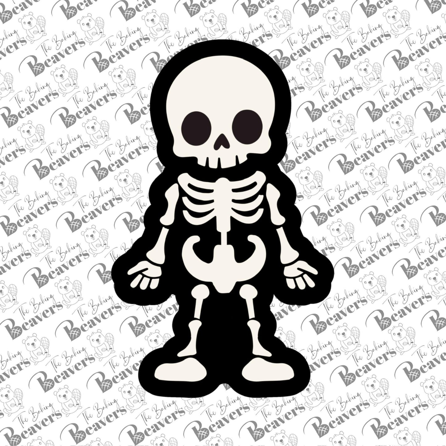 Cute Skeleton Cookie Cutter (With or Without 2 part Stencil)
