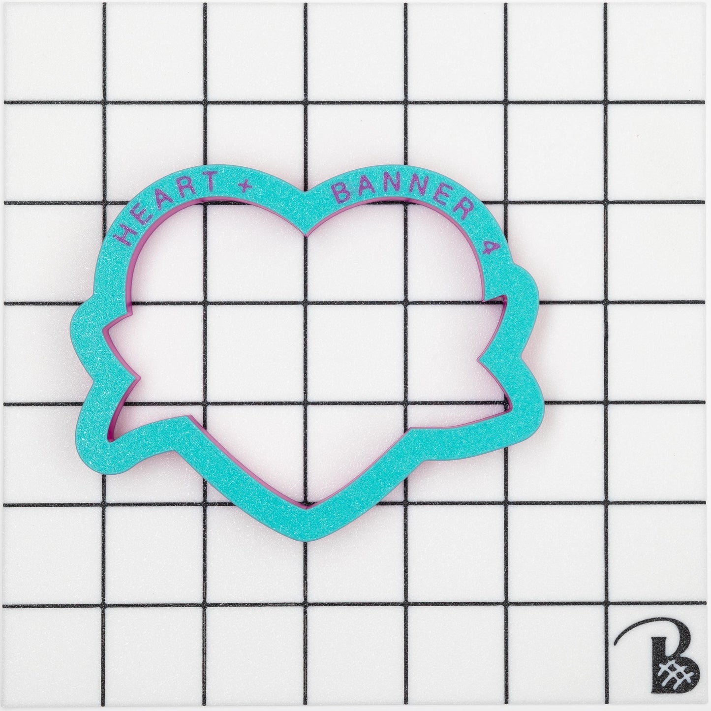 Heart with Personalization Banner Cookie Cutter