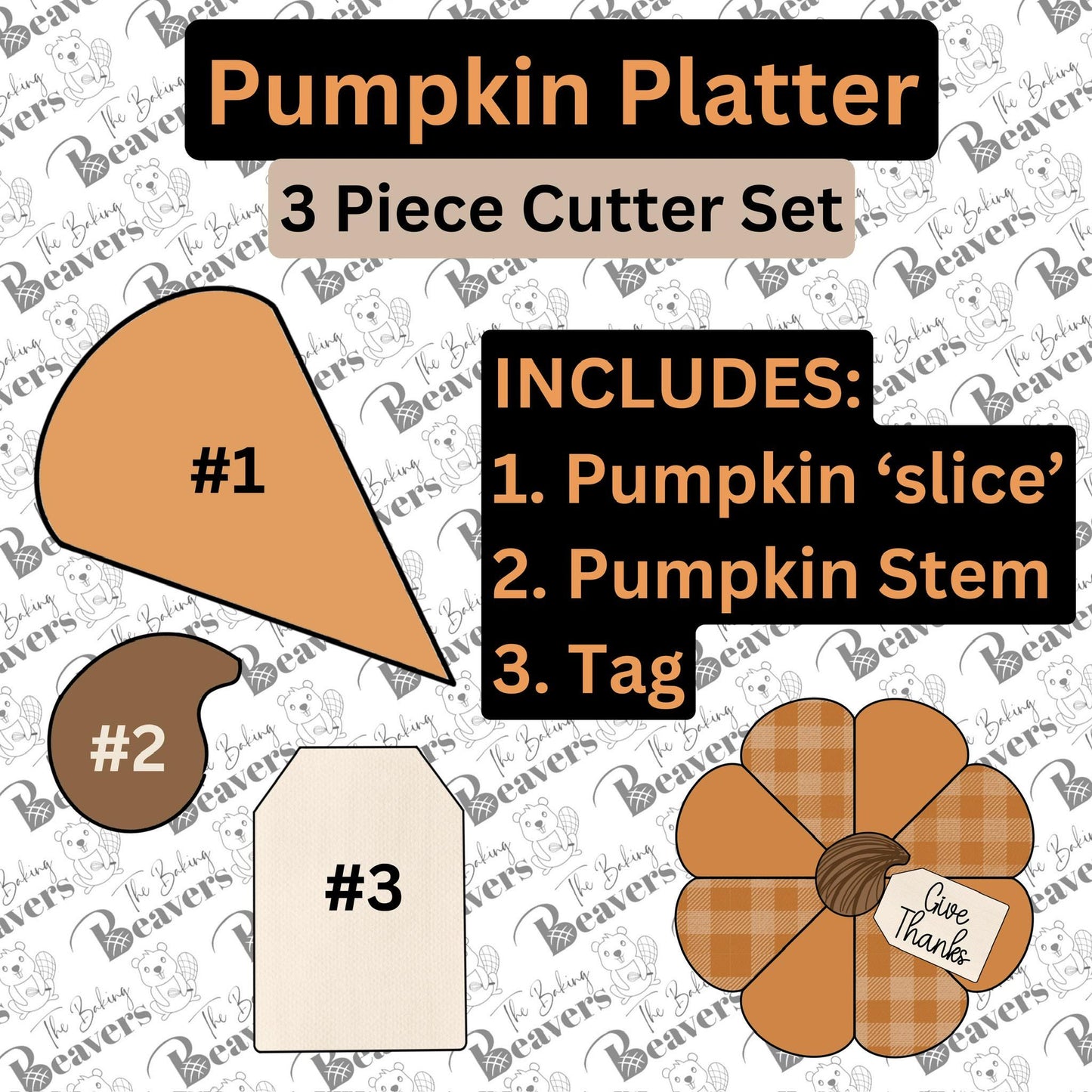 Fall Pumpkin Cookie Platter (includes 3 Cutters)