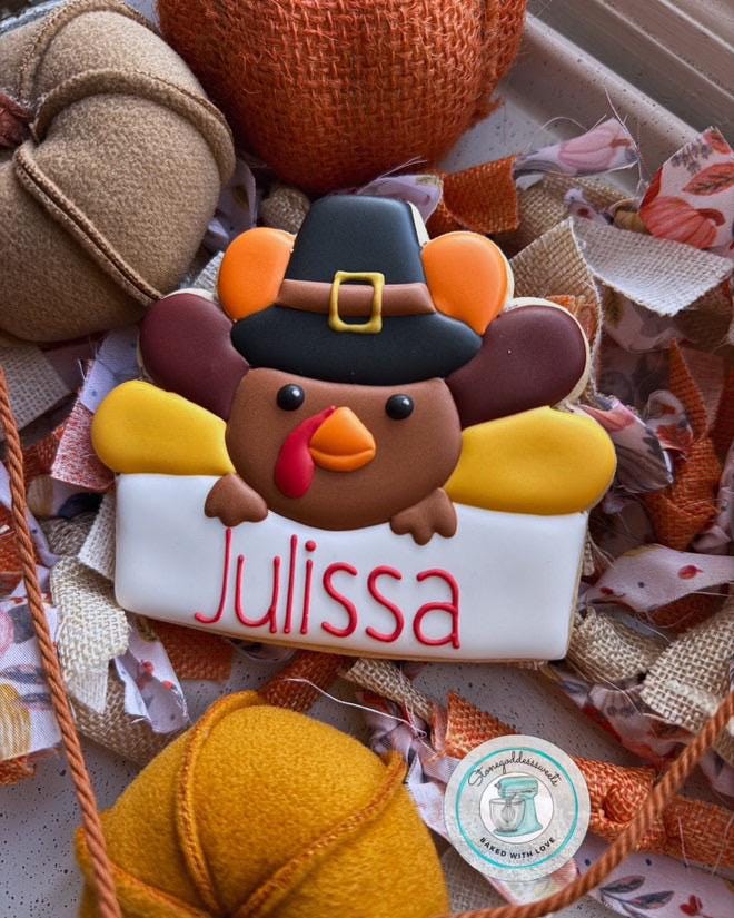 Turkey Pilgrim Name Plaque Cookie Cutter