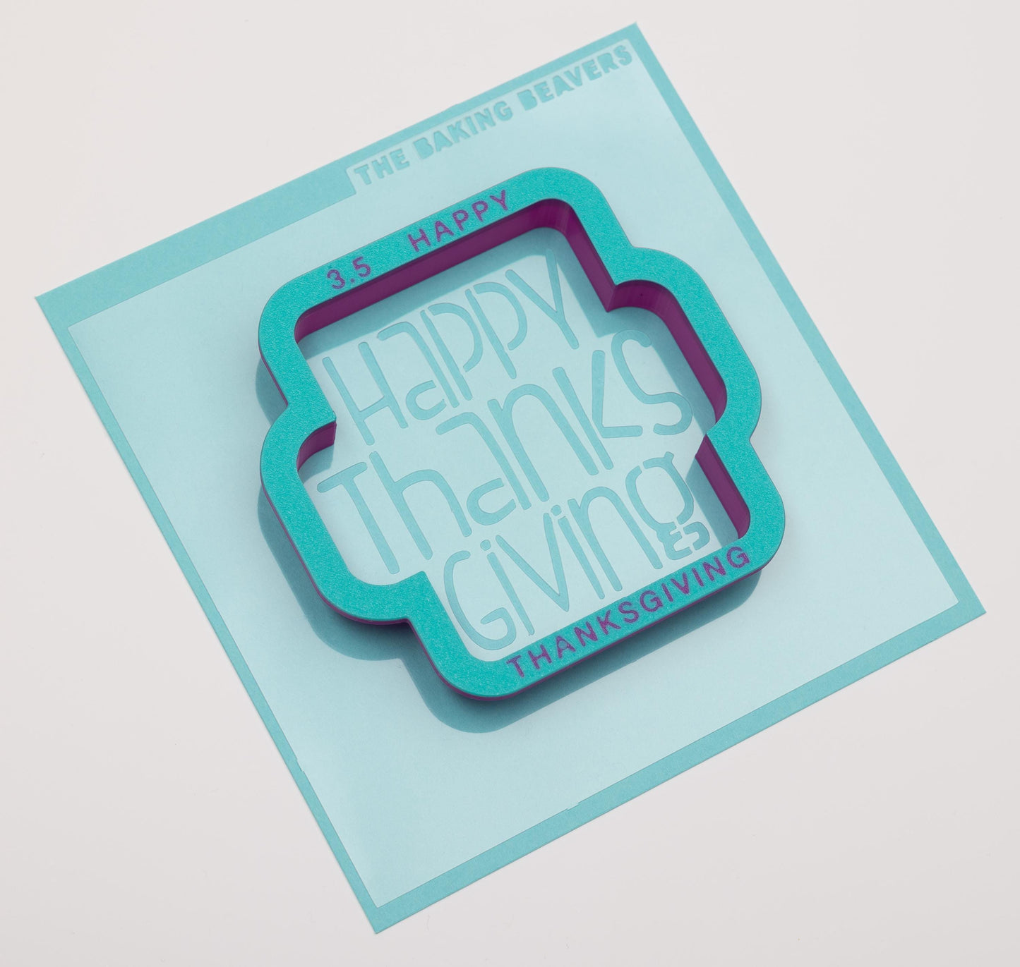 Happy Thanksgiving Text Cookie Cutter (optional Stencil)