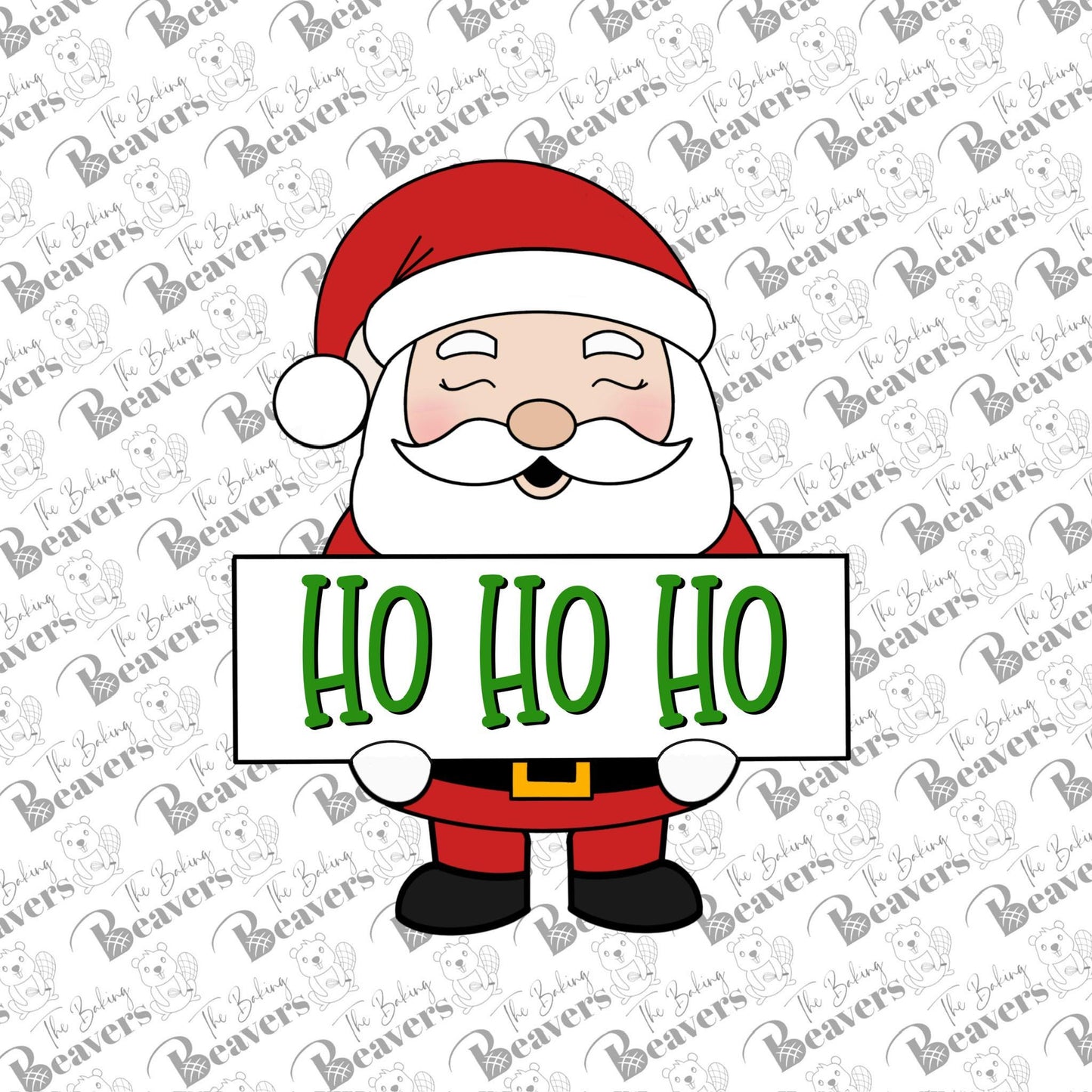 Santa Claus with Sign (Full Body) Cookie Cutter