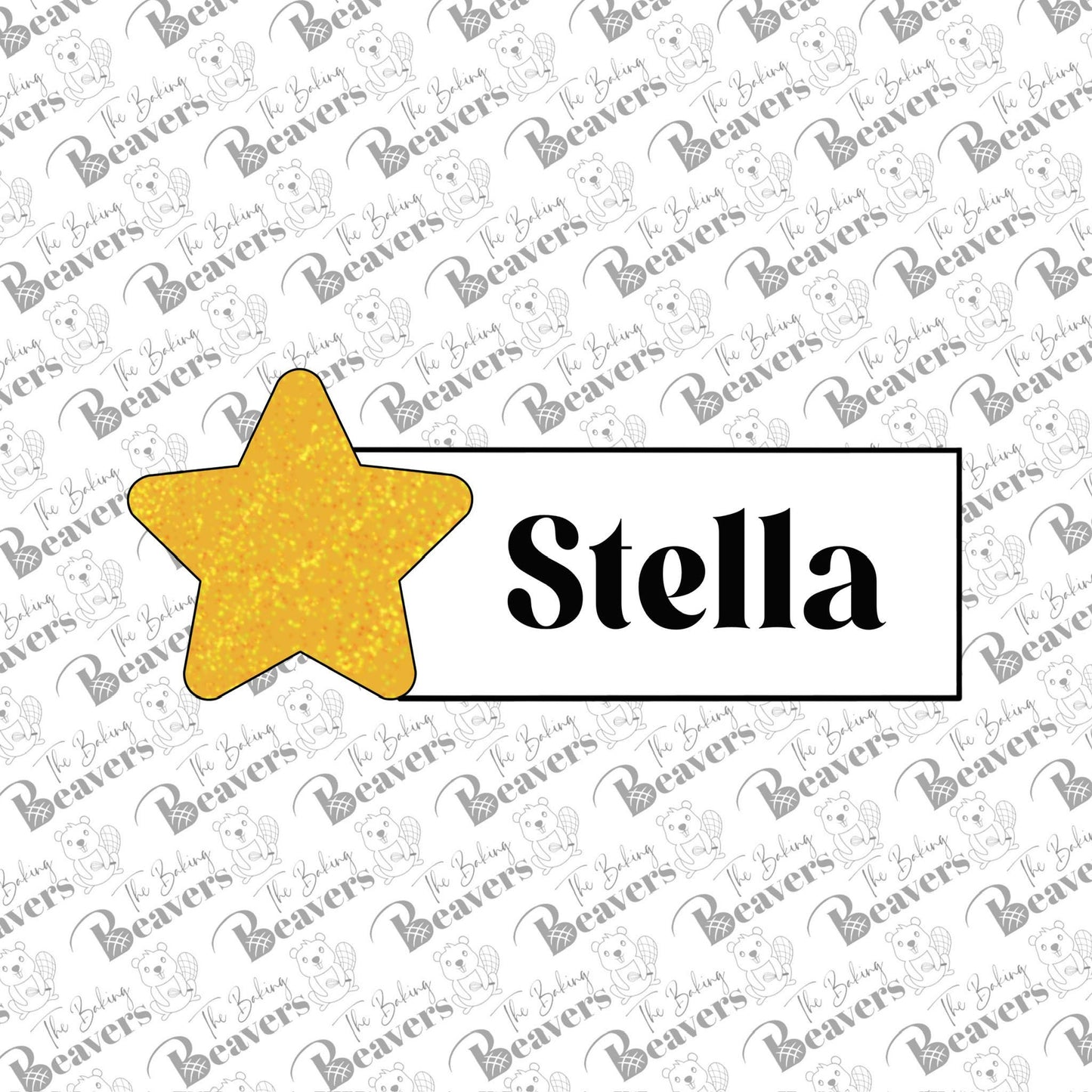 Star Name Plaque Cookie Cutter (recommend sizing up)