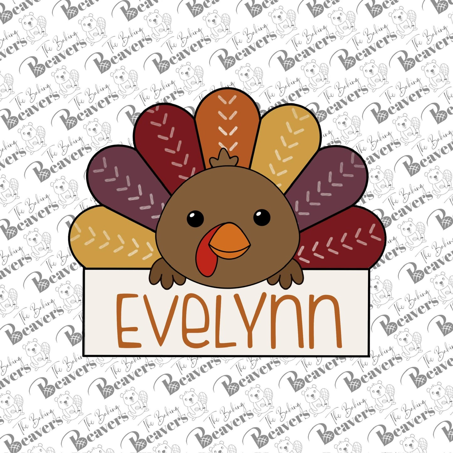 Turkey Name Plaque Cookie Cutter | Turkey place setting
