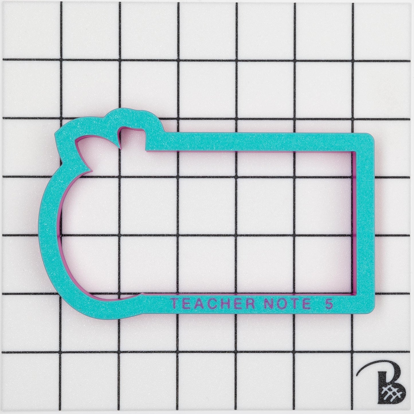 Teacher Note Plaque Cookie Cutter (optional 2 part paper stencil) (recommend sizing UP)