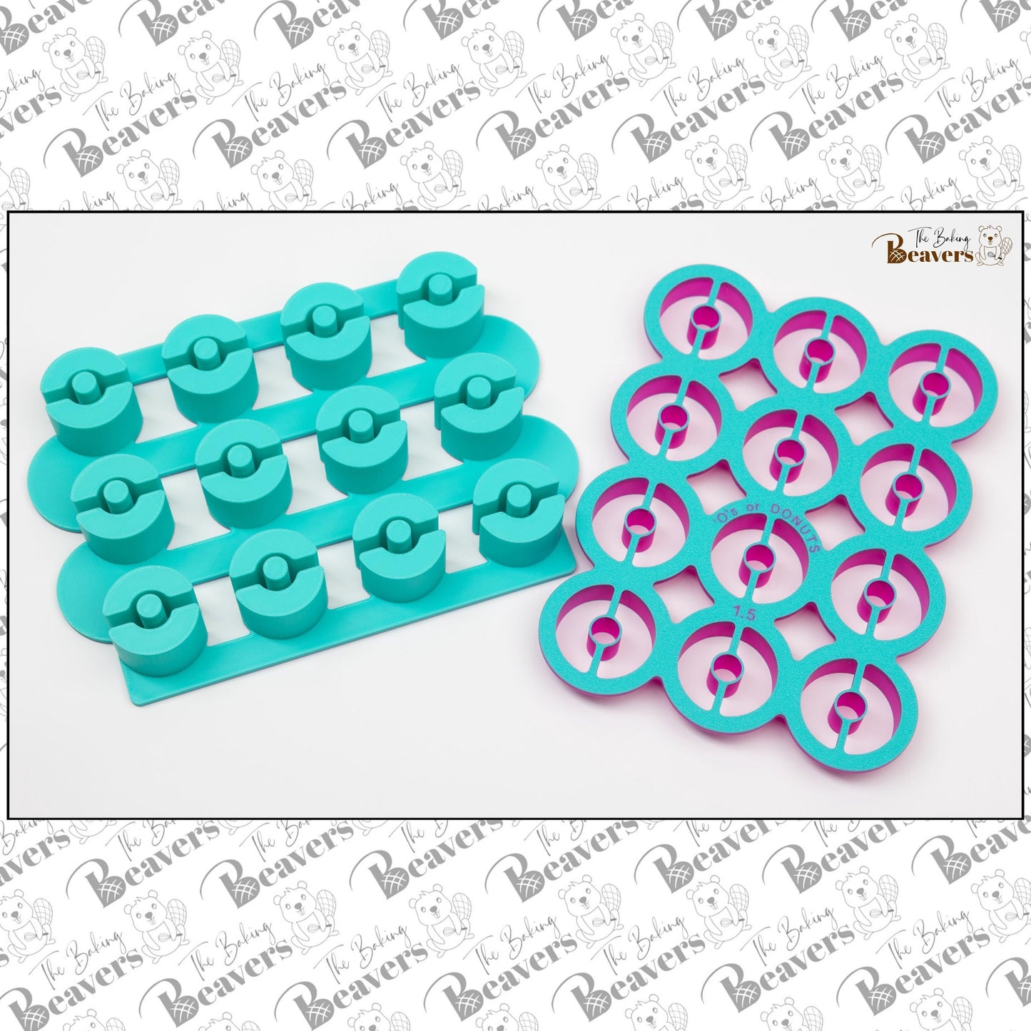 O (as in X's and O's) and DONUT Multi Cookie Cutter with Center Cut Out (Cuts multiple cookies at Once) (Optional Plunger)