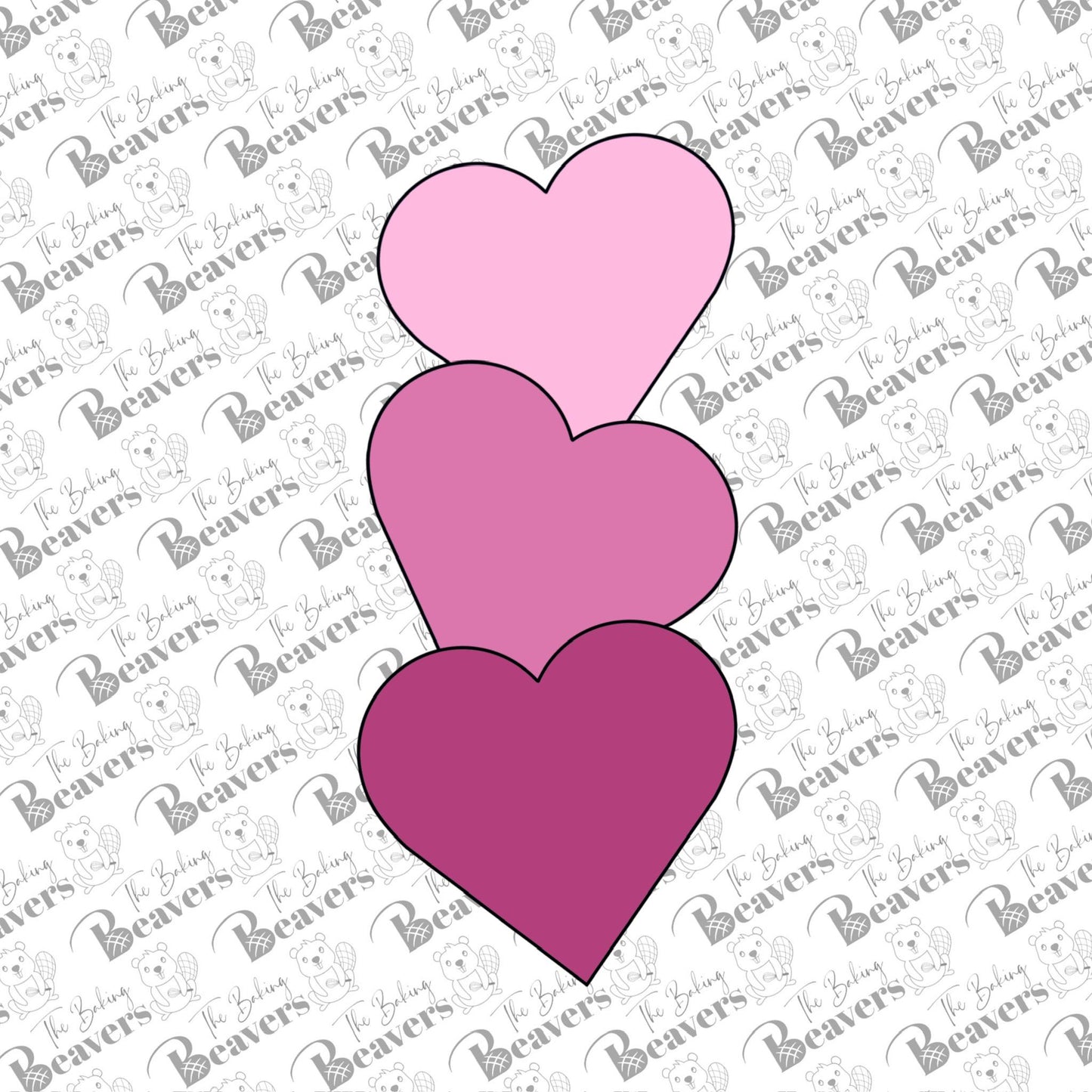 Stacked Hearts Cookie Cutter | Valentine hearts cookie cutter (recommend sizing up)