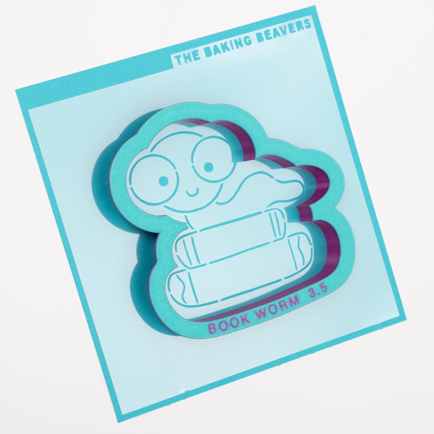 Book Worm Cookie Cutter (with or without PYO stencil)