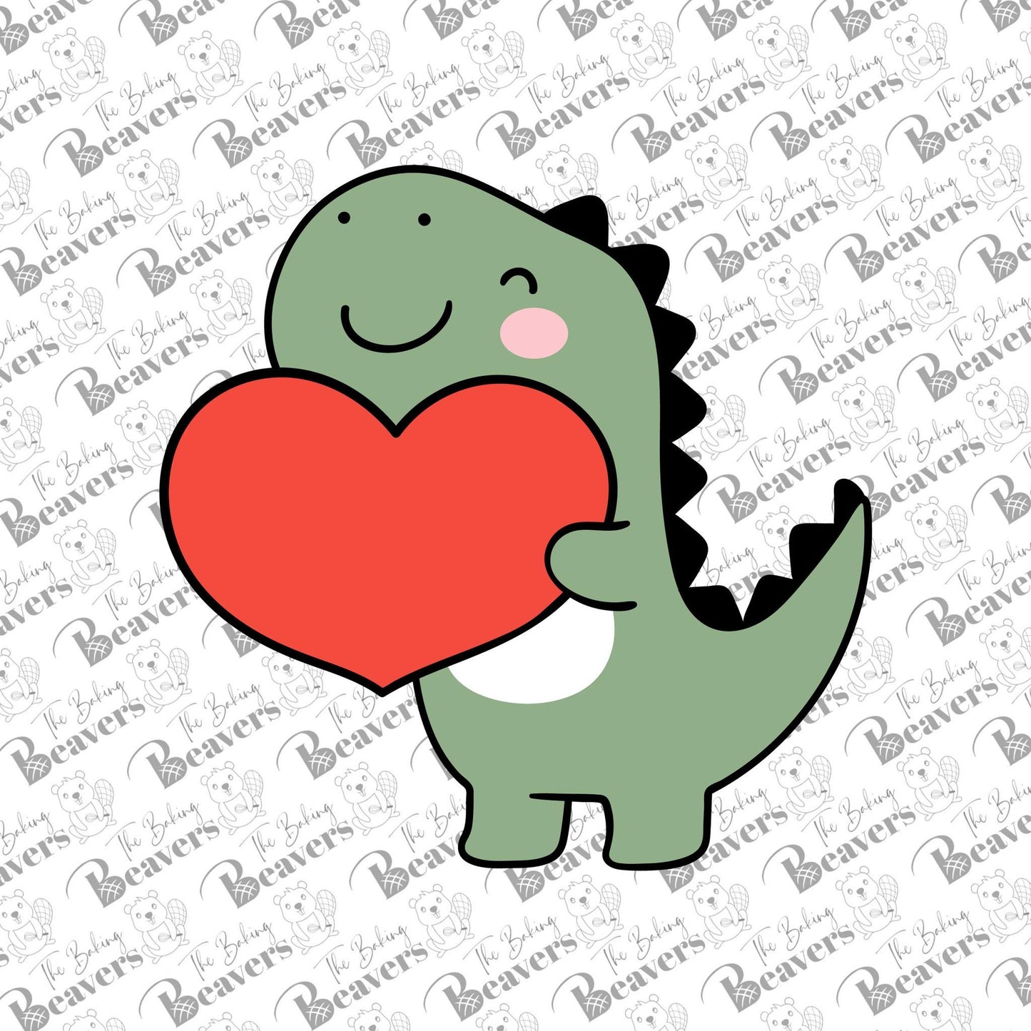 Dinosaur Holding Heart Cookie Cutter | Dino Valentine