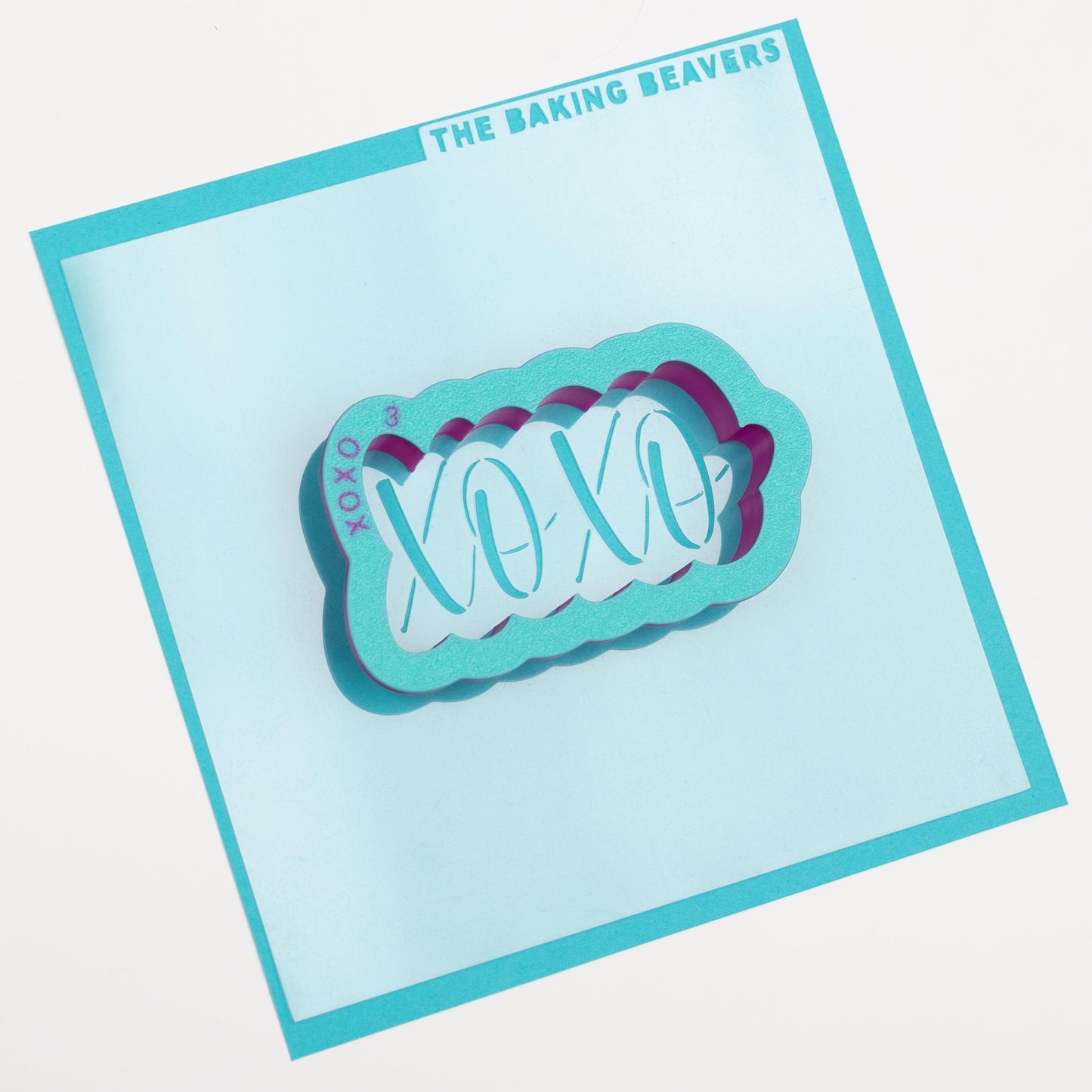 XOXO Cookie Cutter (optional Stencil) (recommend sizing up)