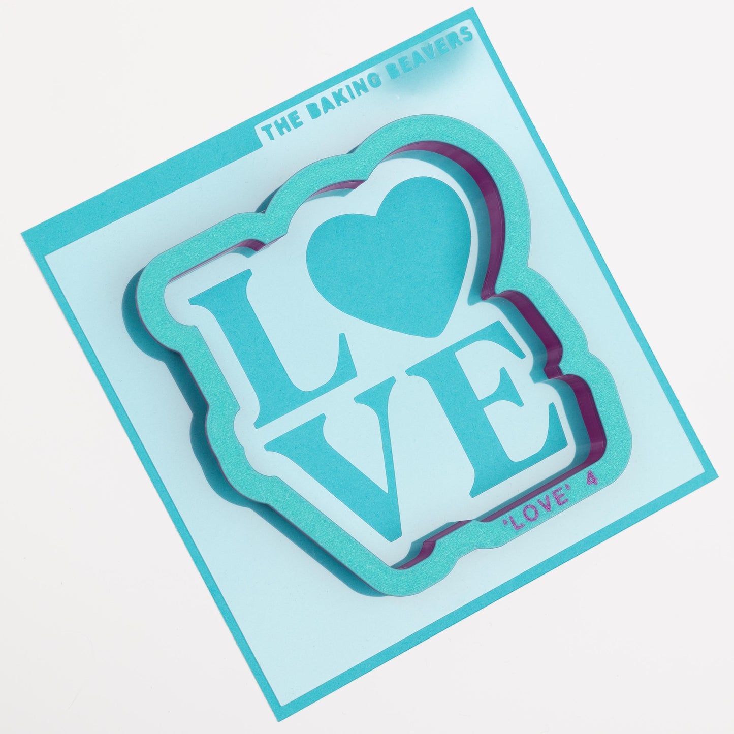 Love Sign with heart Cookie Cutter (With or Without Stencil)