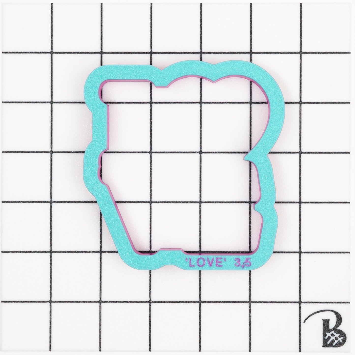 Love Sign with heart Cookie Cutter (With or Without Stencil)