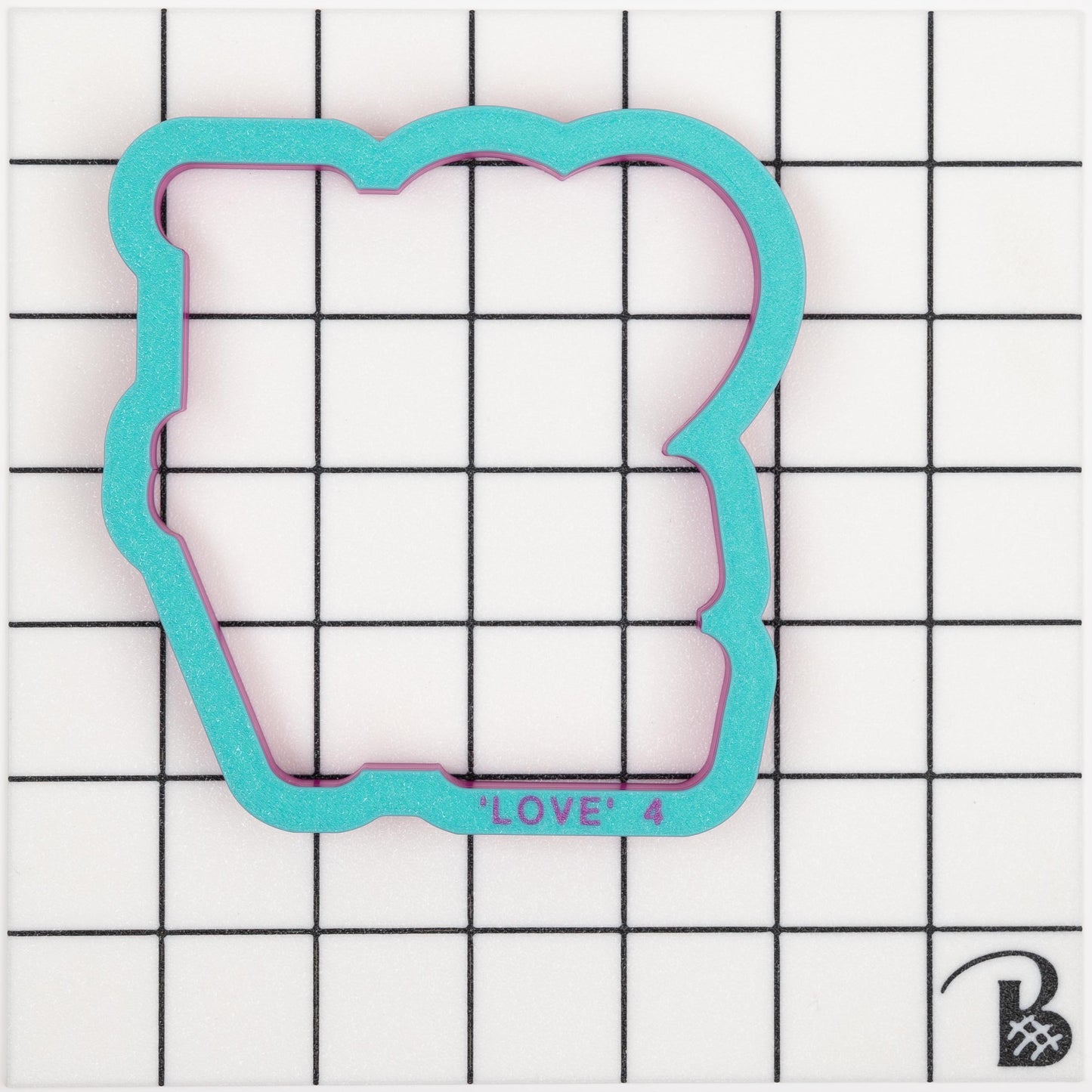 Love Sign with heart Cookie Cutter (With or Without Stencil)