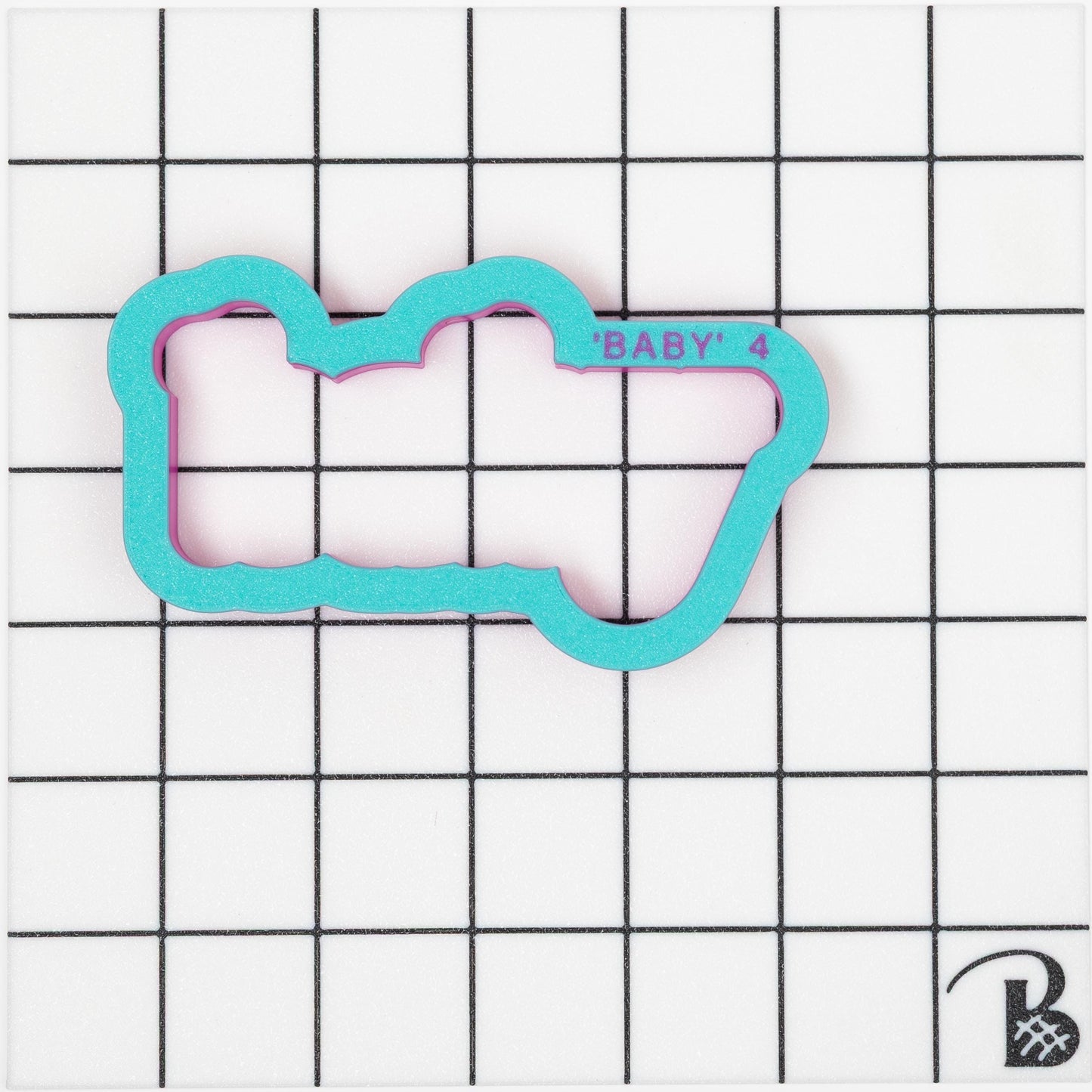 Baby Print Text Cookie Cutter (optional Stencil) (recommend sizing up)