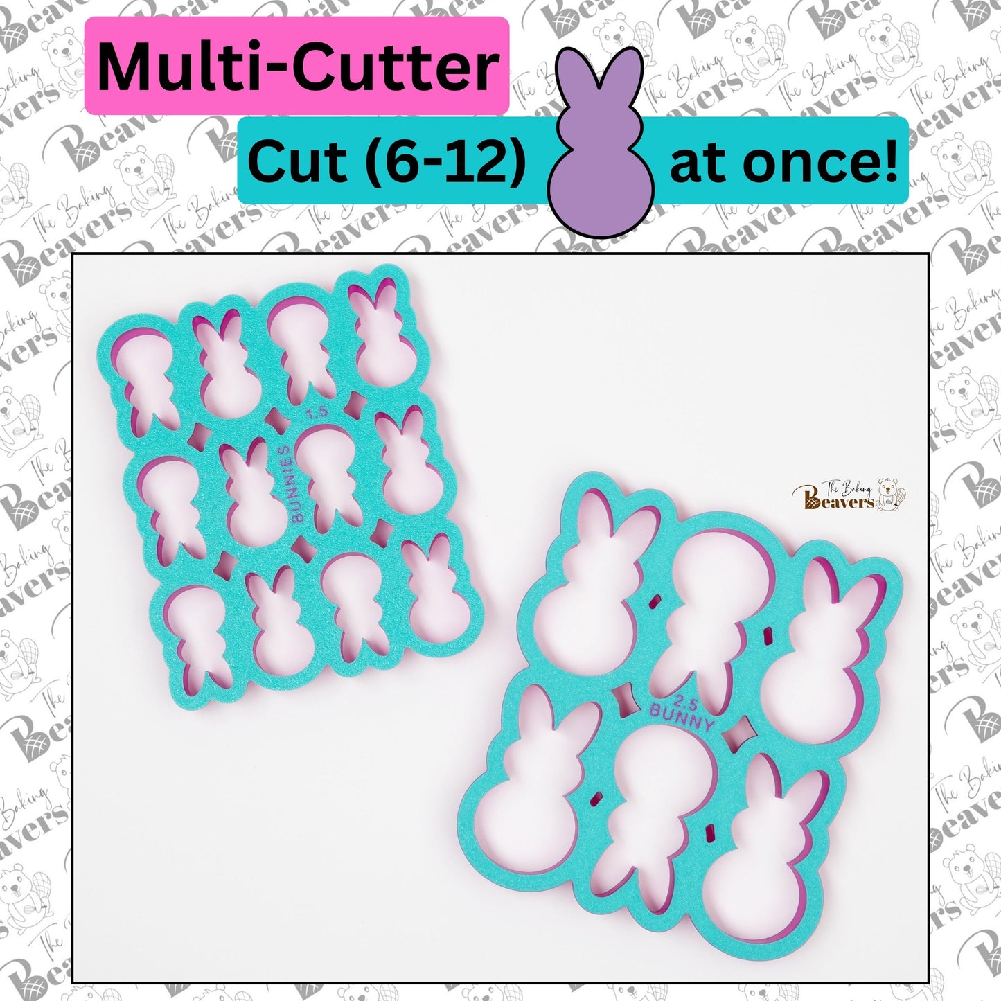 Easter Bunny Multi Cookie Cutter (Cuts 6 or 12 bunnies at Once)