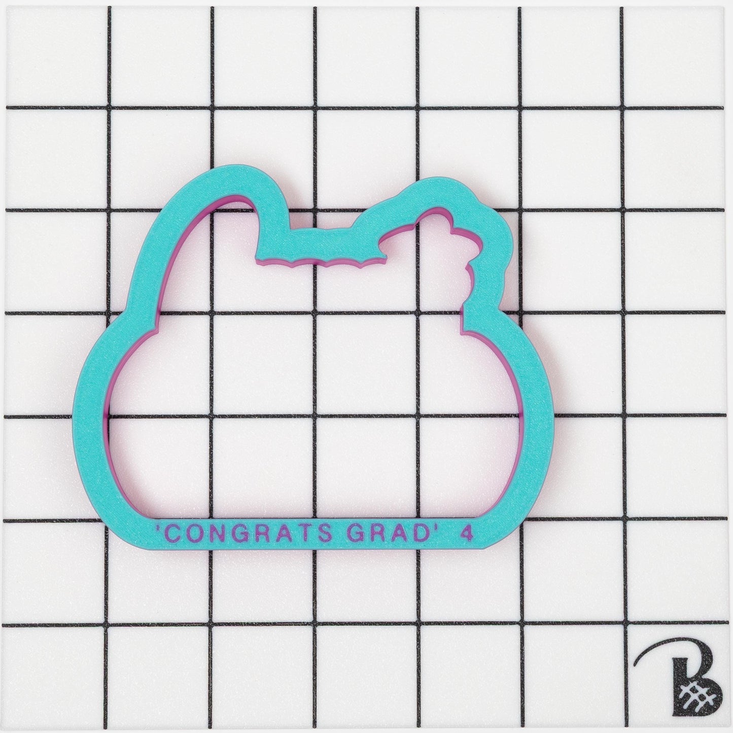 'Congrats Grad' Cookie Cutter (with Option for Stencil)