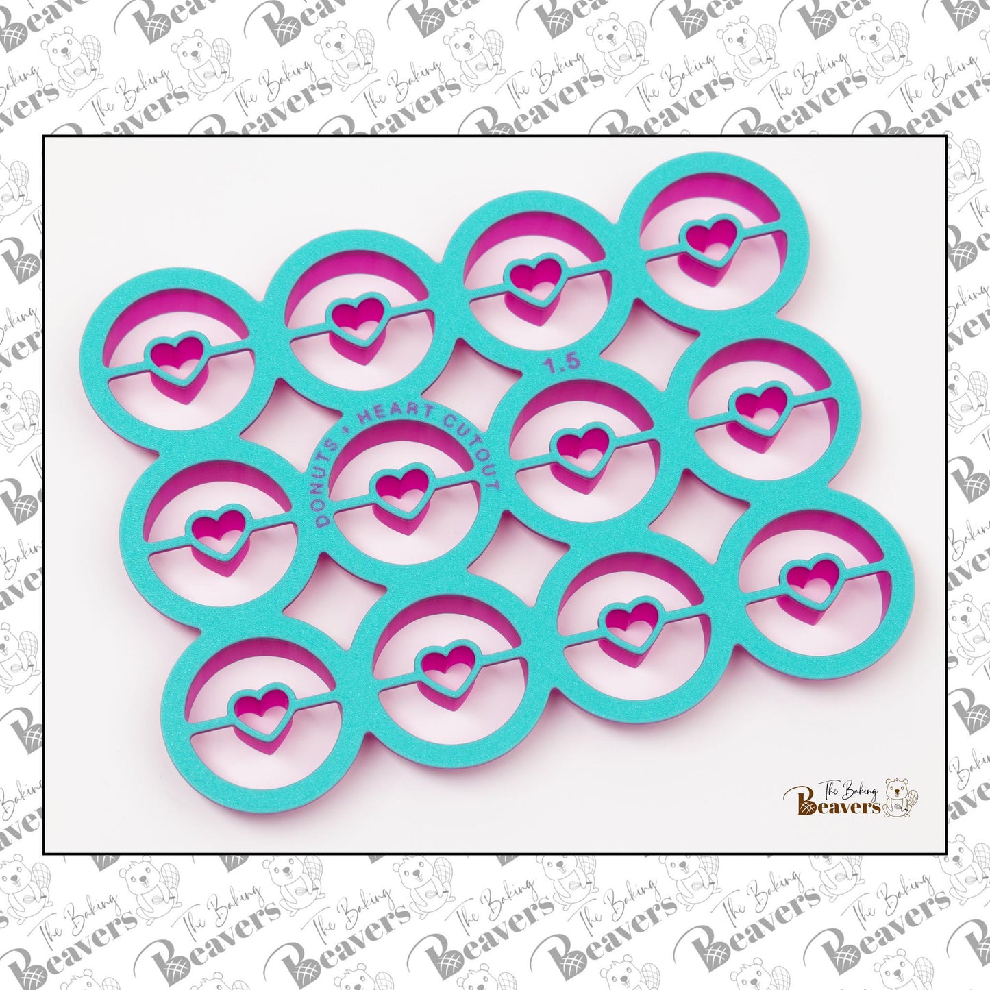 O and DONUT with center HEART cutout - Multi Cookie Cutter (Cuts multiple cookies at Once) (Optional Plunger)