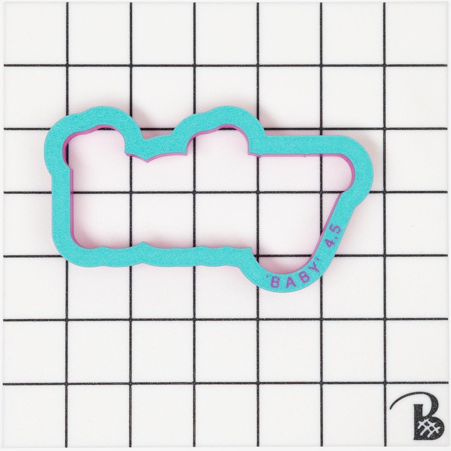 Baby Print Text Cookie Cutter (optional Stencil) (recommend sizing up)