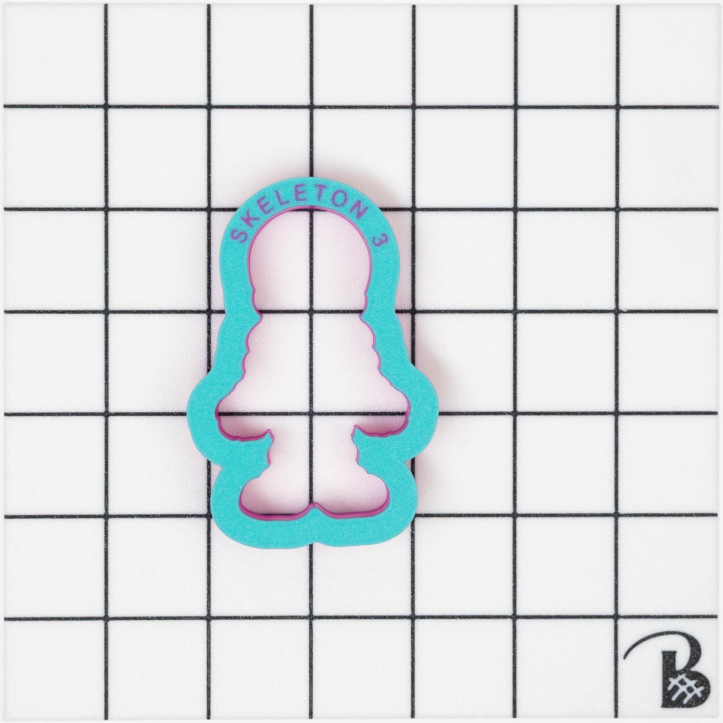 Cute Skeleton Cookie Cutter (With or Without 2 part Stencil)