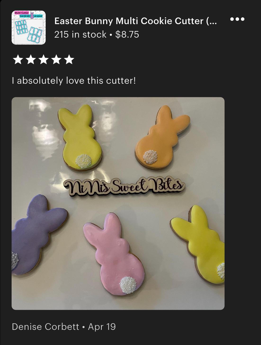 Easter Bunny Multi Cookie Cutter (Cuts 6 or 12 bunnies at Once)