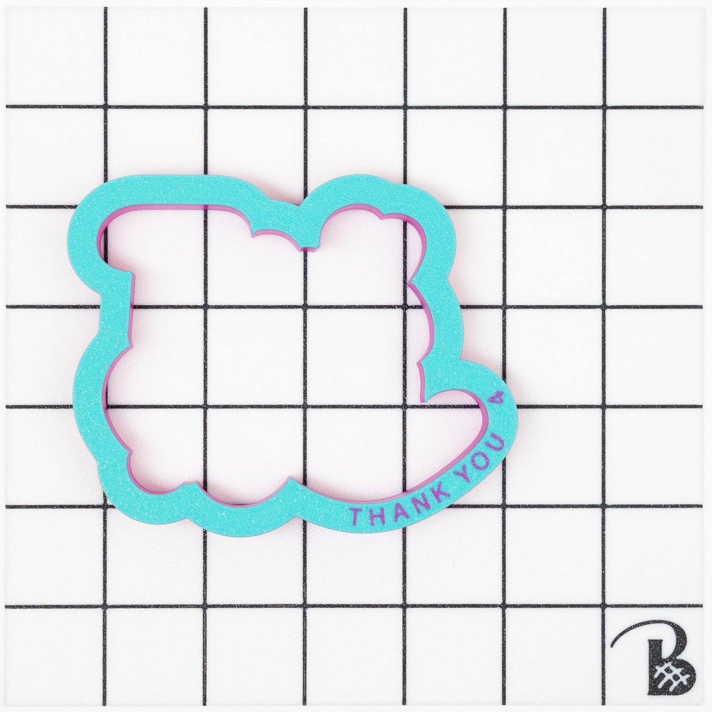 Thank You Text Cookie Cutter (optional Stencil)
