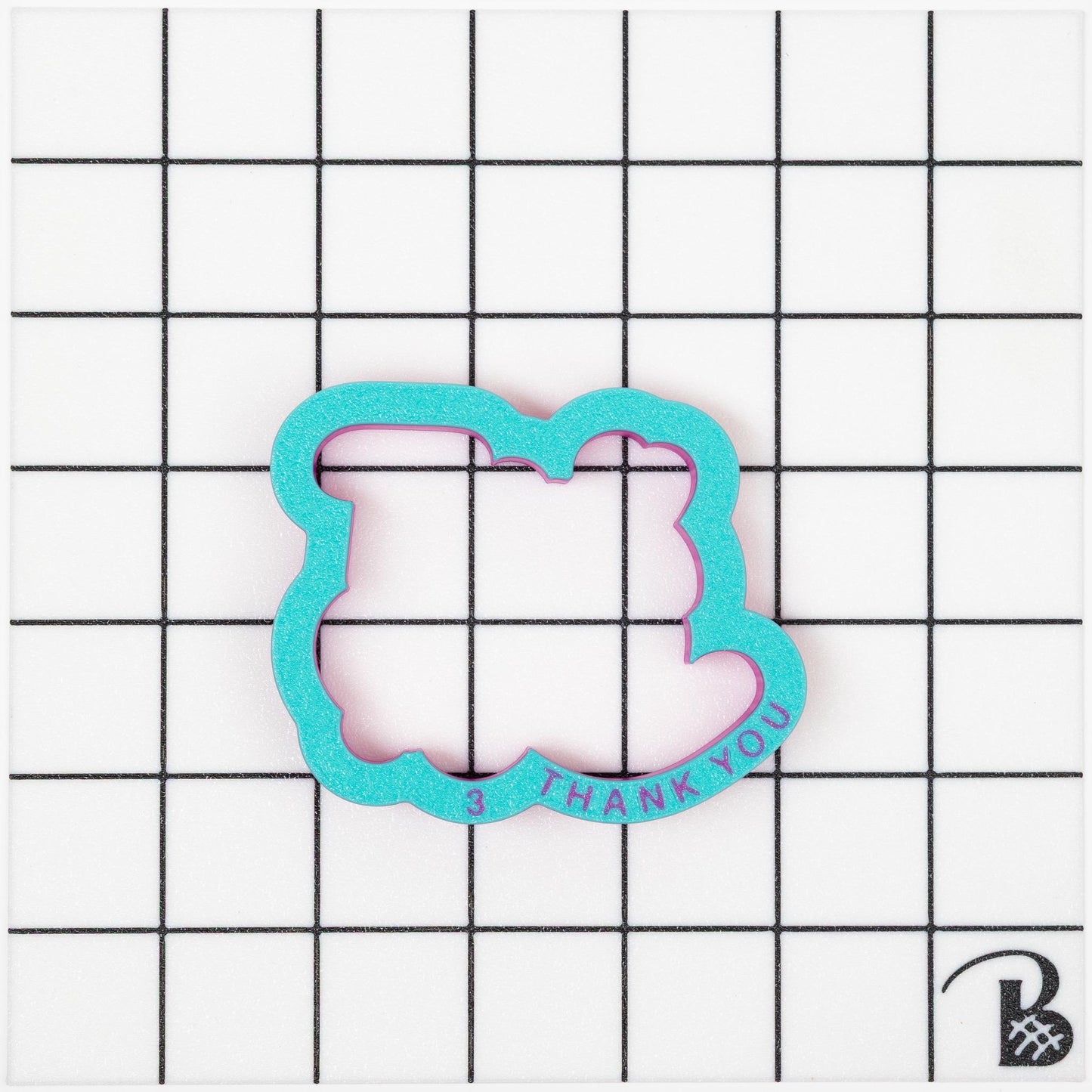 Thank You Text Cookie Cutter (optional Stencil)