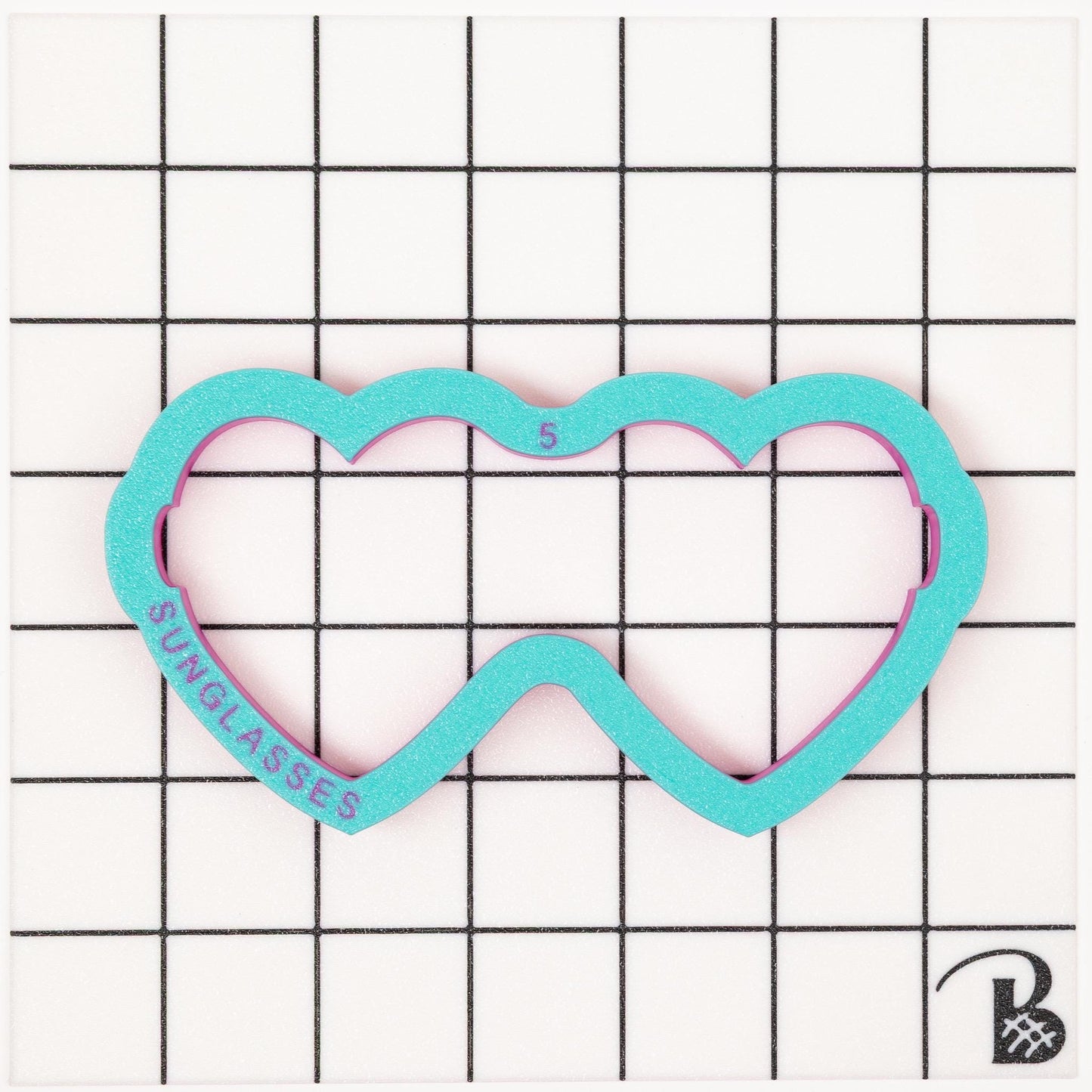 Heart Sunglasses Cookie Cutter - Updated Design