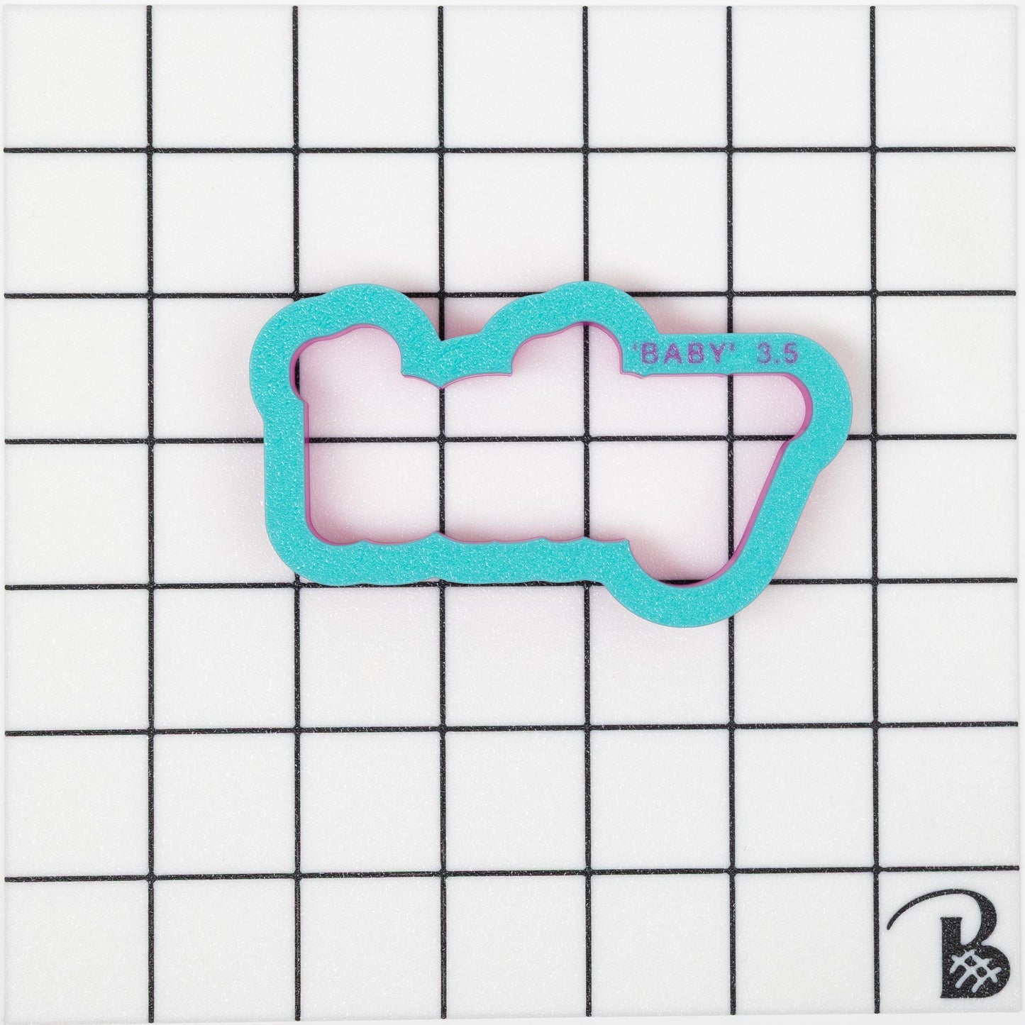 Baby Print Text Cookie Cutter (optional Stencil) (recommend sizing up)