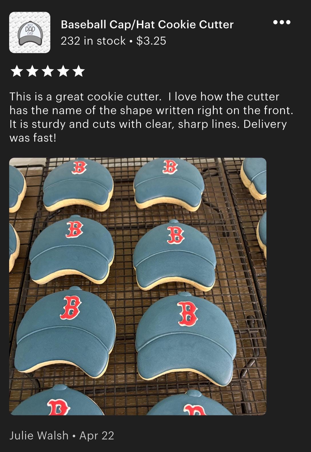 Baseball Cap/Hat Cookie Cutter