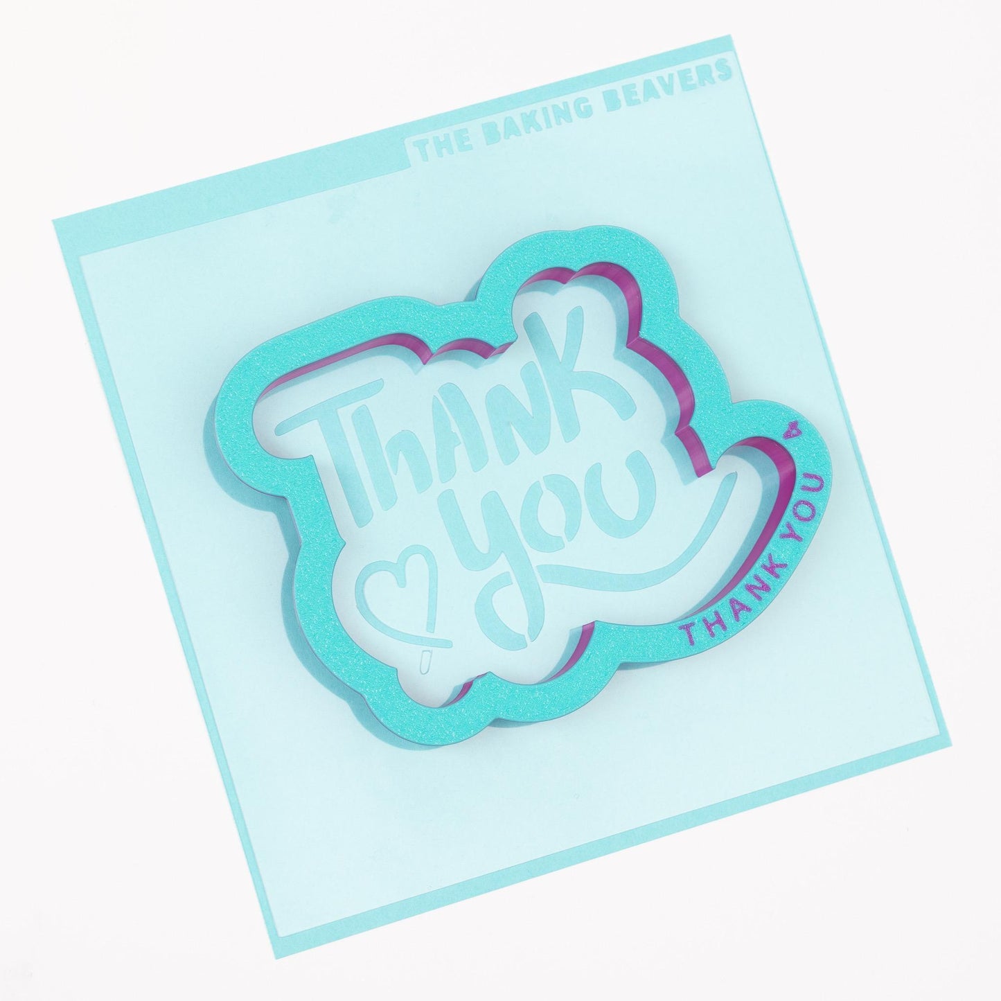 Thank You Text Cookie Cutter (optional Stencil)