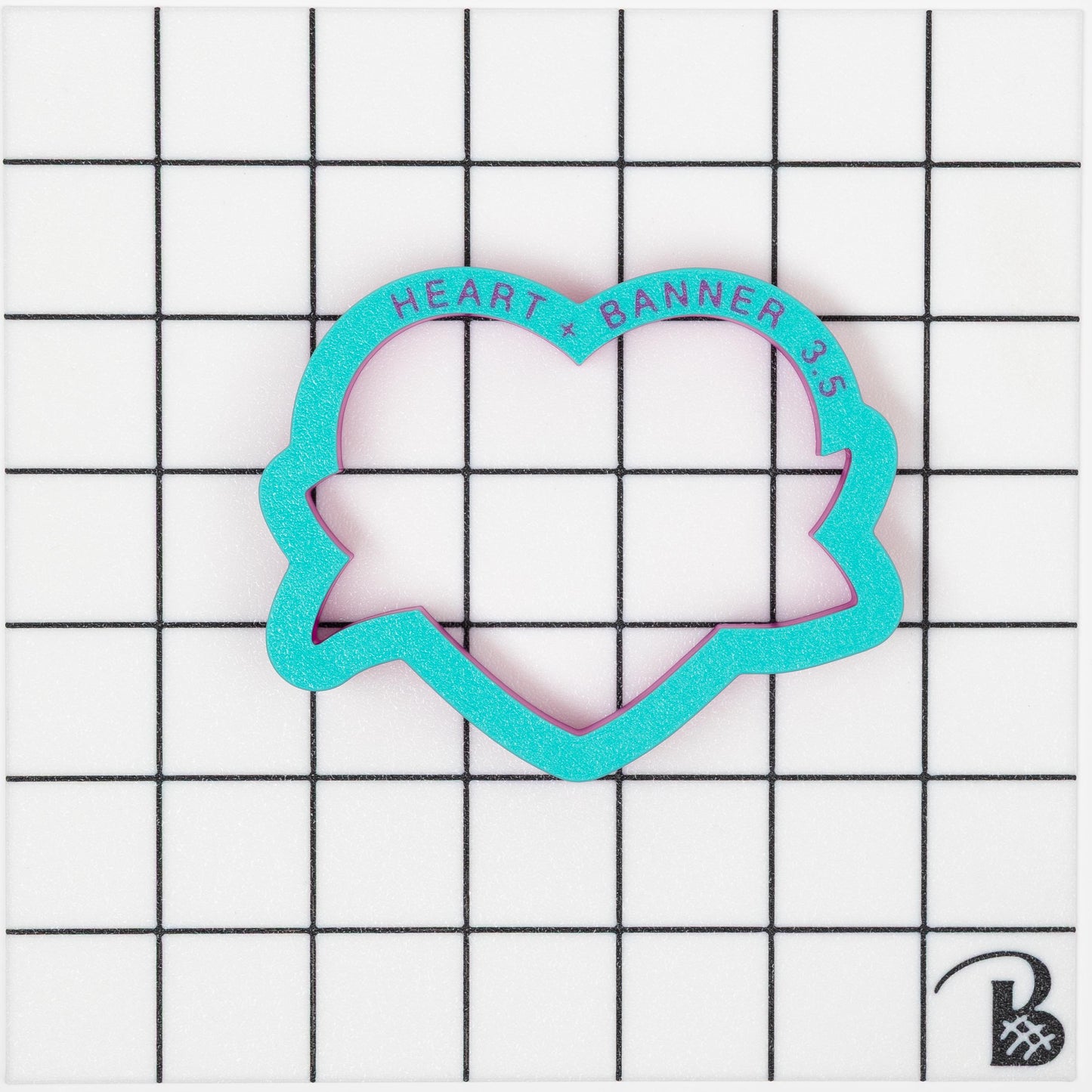 Heart with Personalization Banner Cookie Cutter
