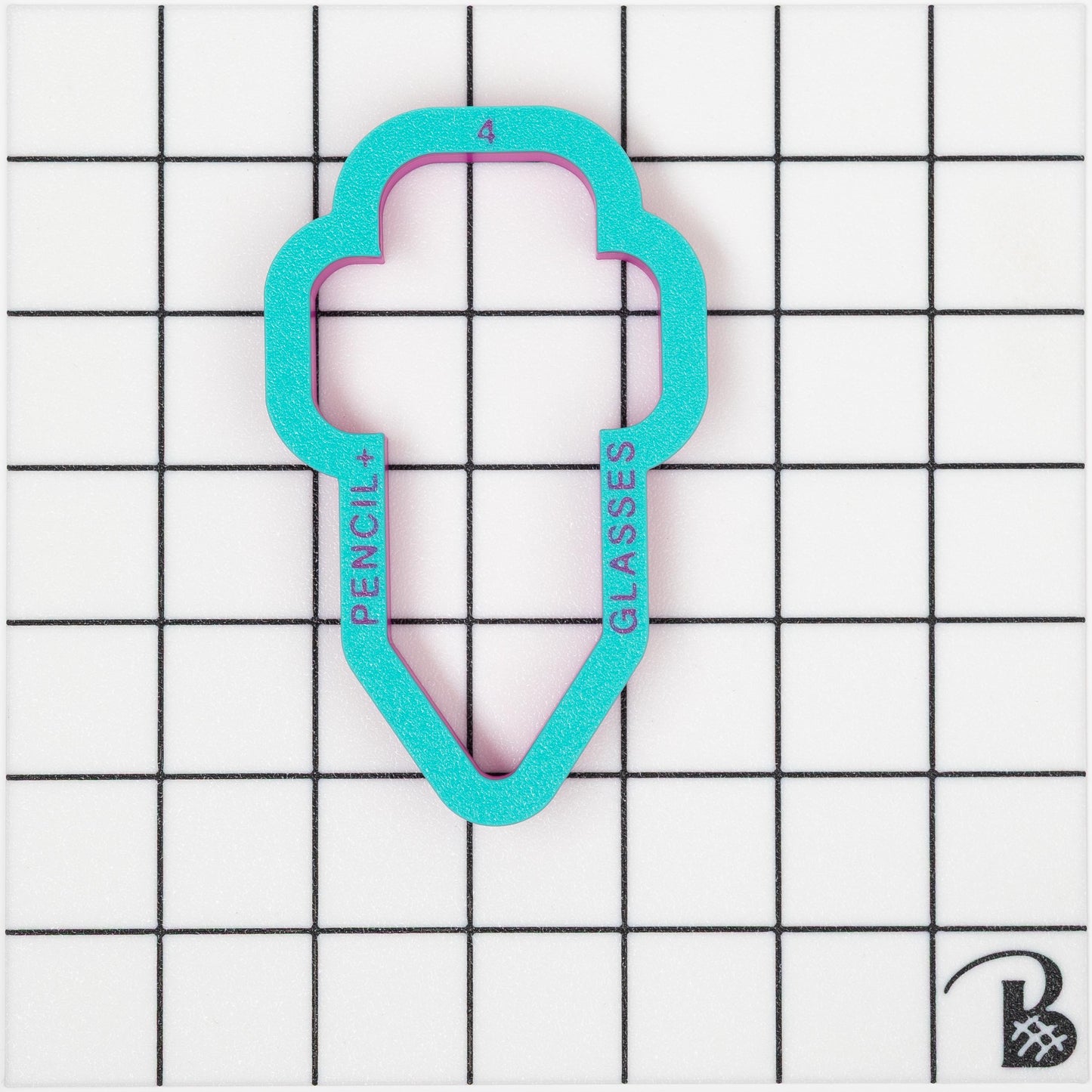 Pencil with Glasses Cookie Cutter (recommend sizing up)