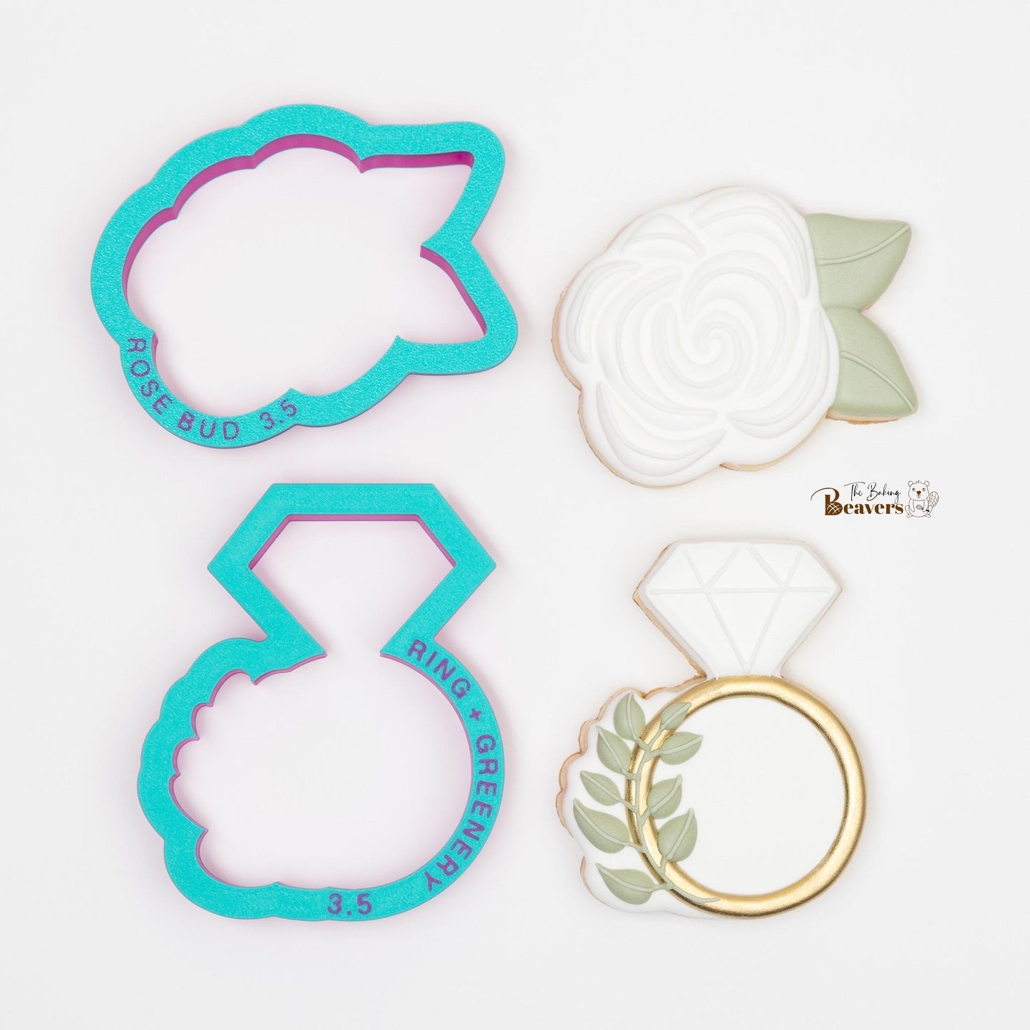 Rose and Leaves Cookie Cutter
