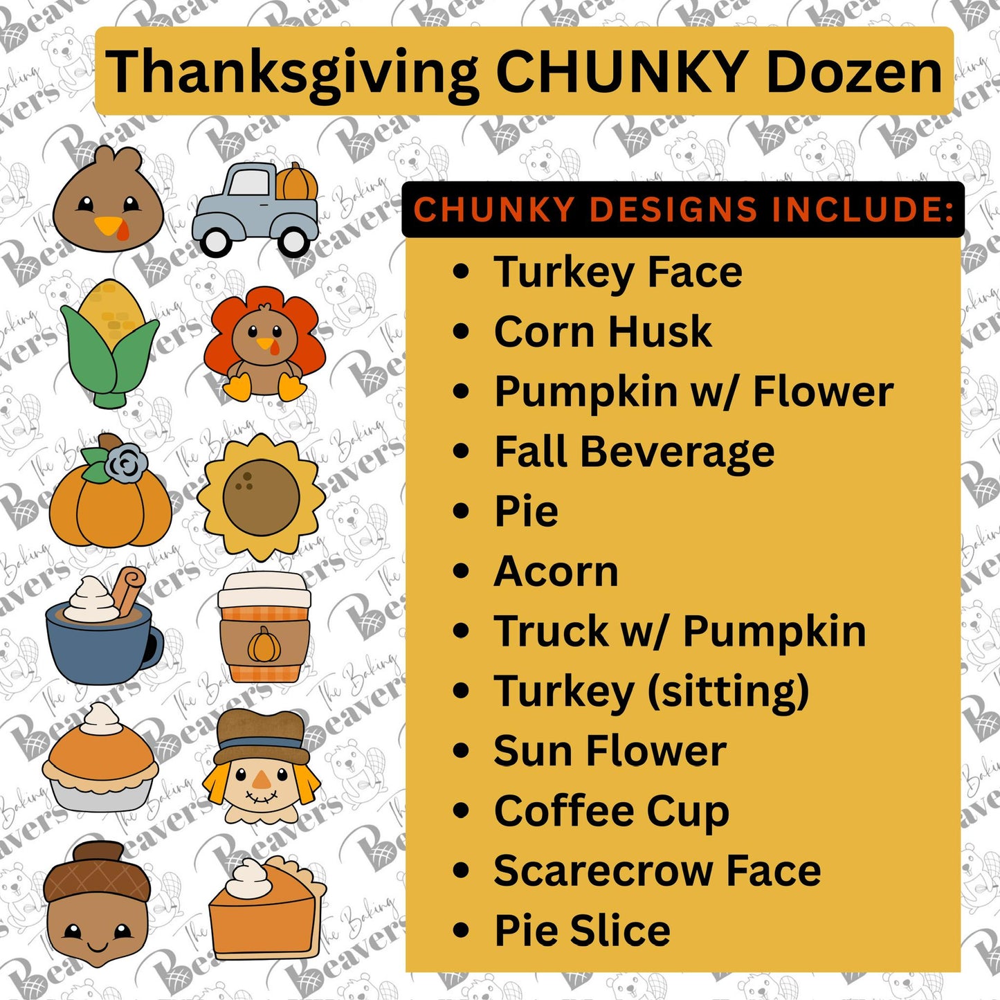 Thanksgiving/Fall Chunky Dozen Set Cookie Cutters