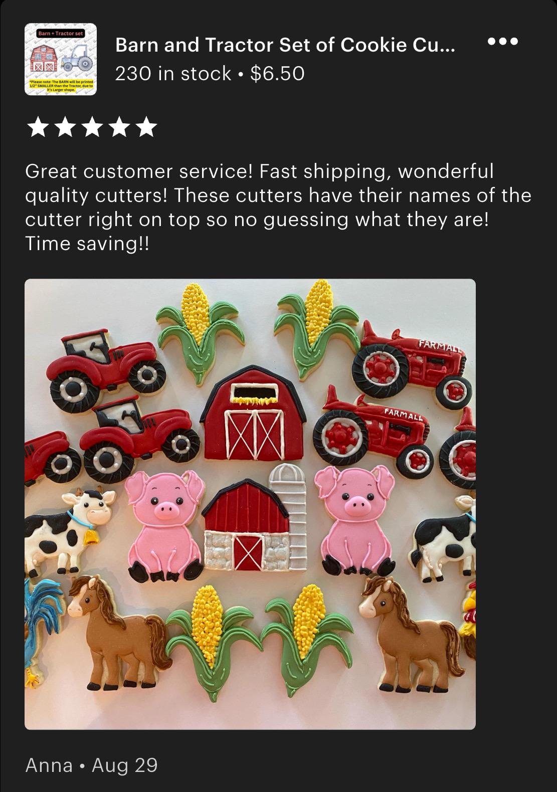 Barn and Tractor Set of Cookie Cutters