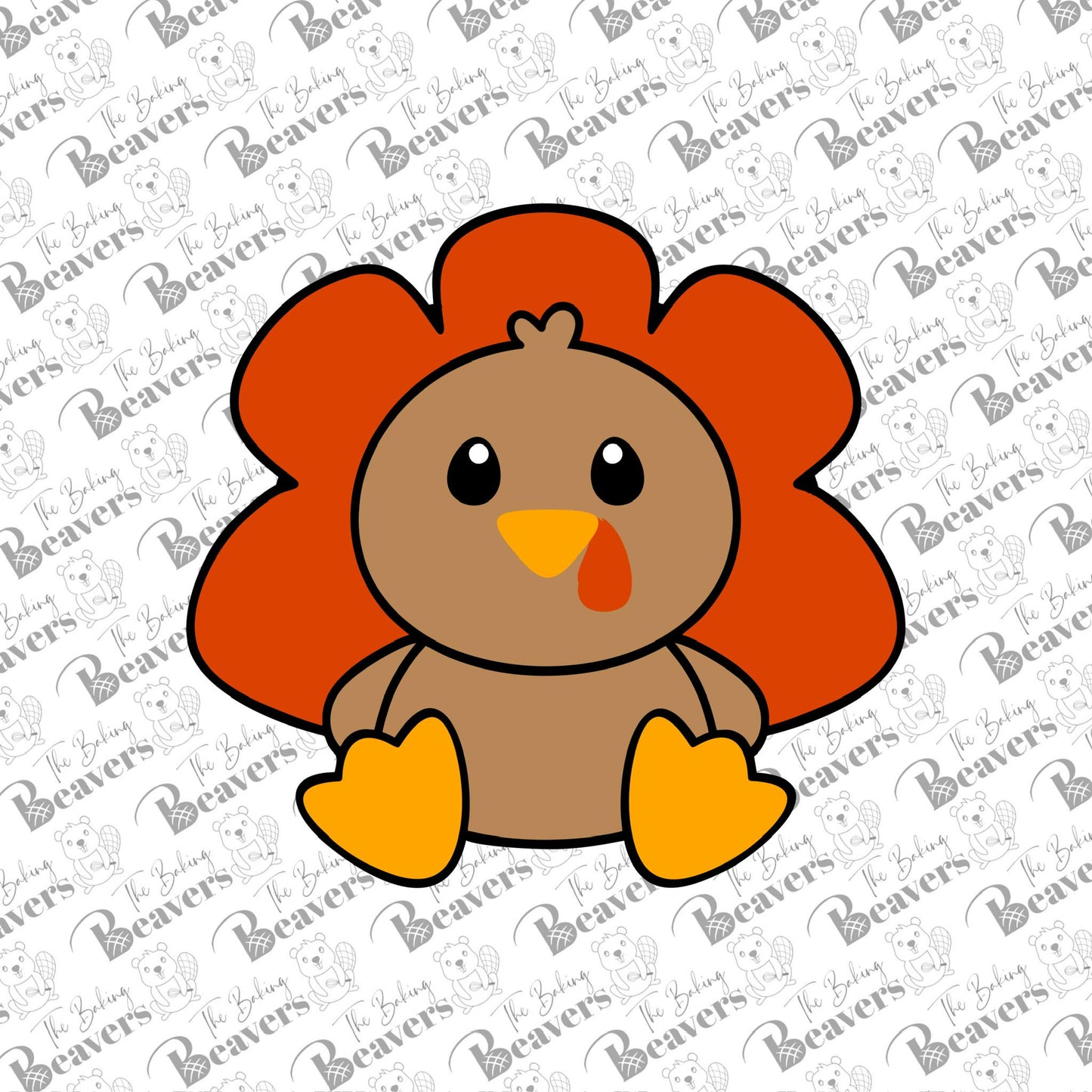 Cute Turkey (chunky- sitting) Cookie Cutter