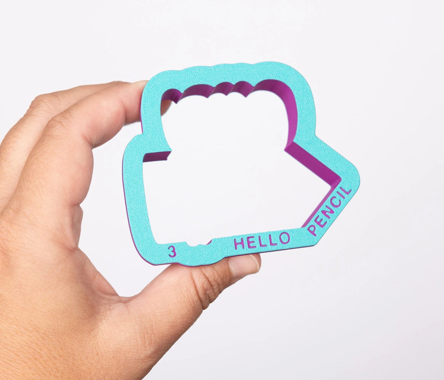 'Hello' Pencil with Personalization Plaque Cookie Cutter