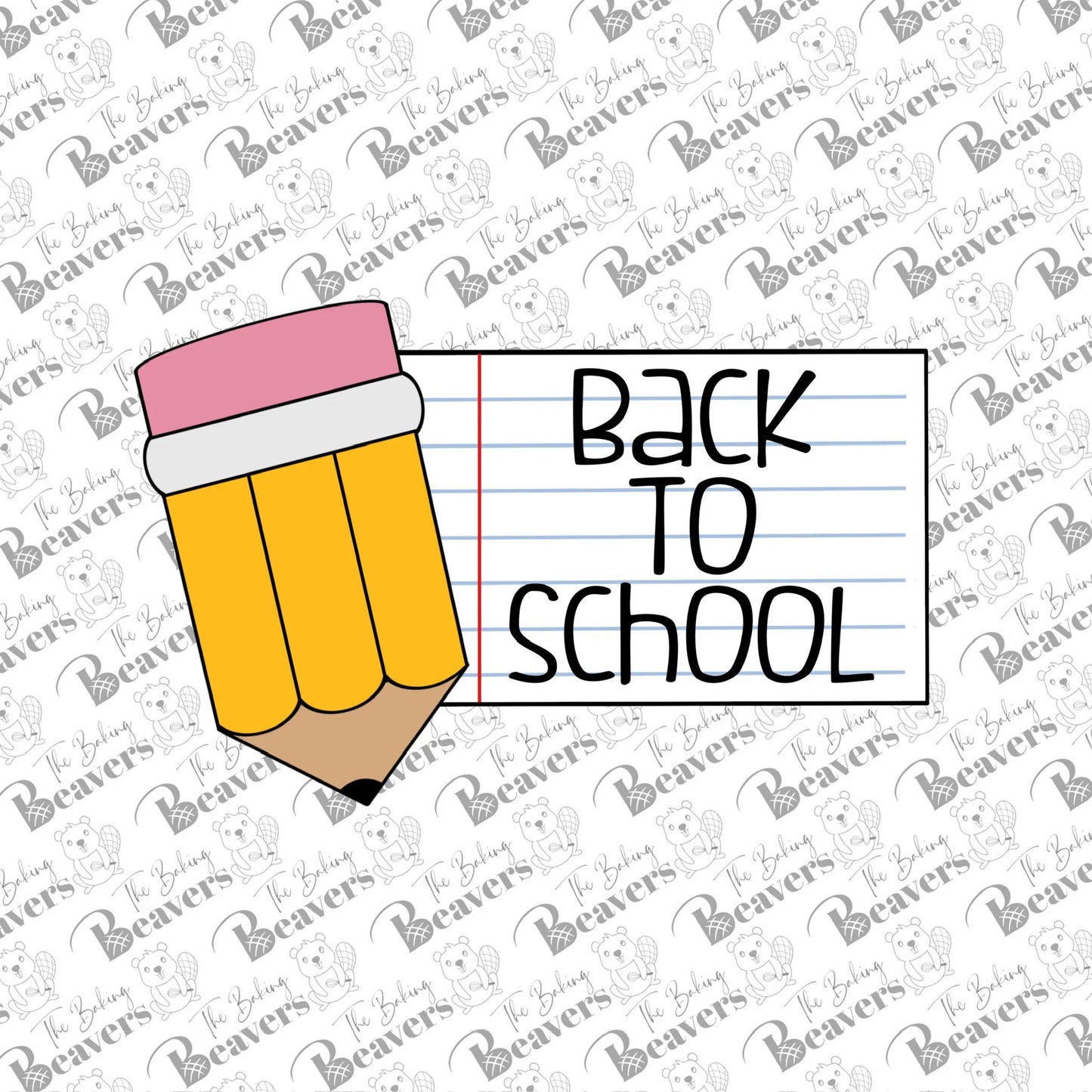 Pencil + Note (optional 2 part notebook line stencil) (recommend sizing up)
