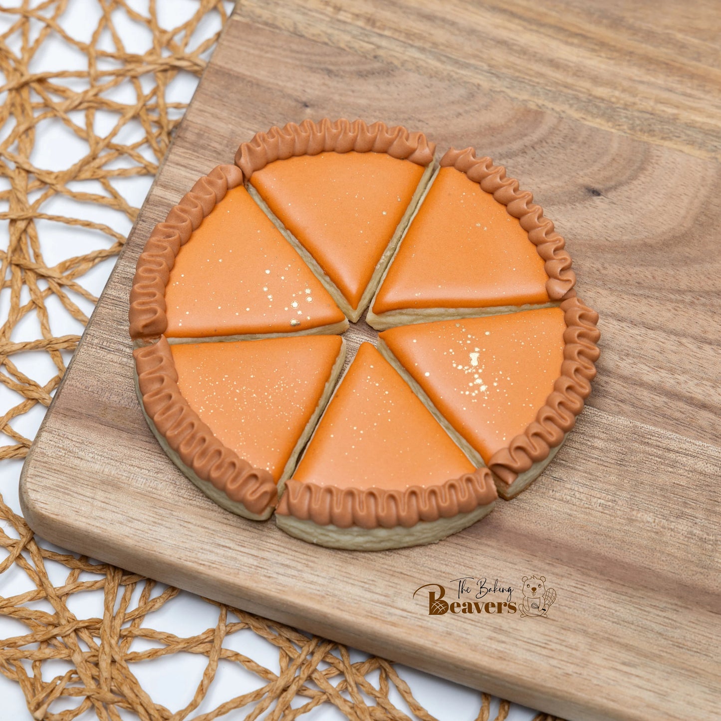 6 Slice Thanksgiving Pie & Plaque Set for Cookie Platter (Comes with 2 Cutters)