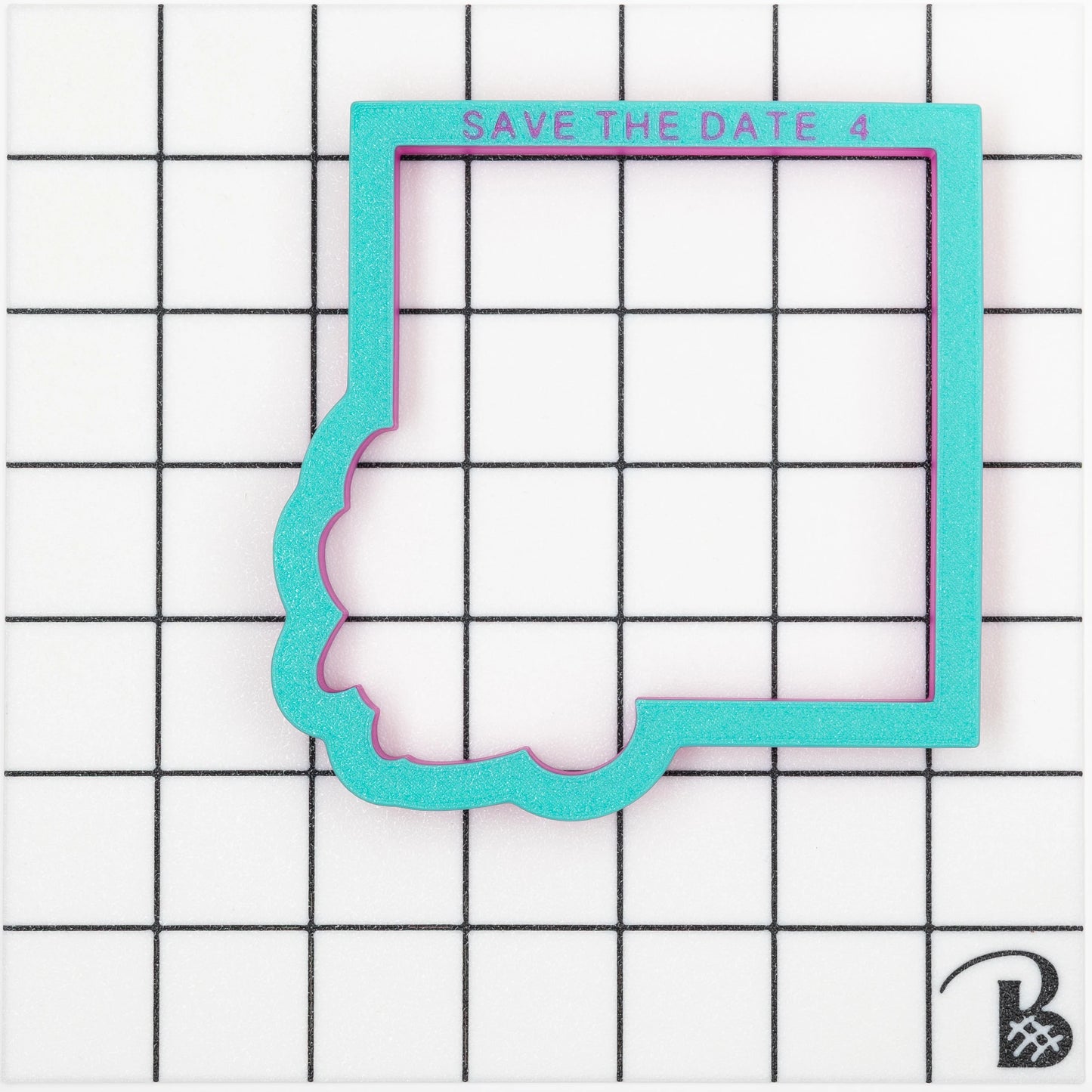 Save The Date Plaque Cookie Cutter (optional Grid Stencil)