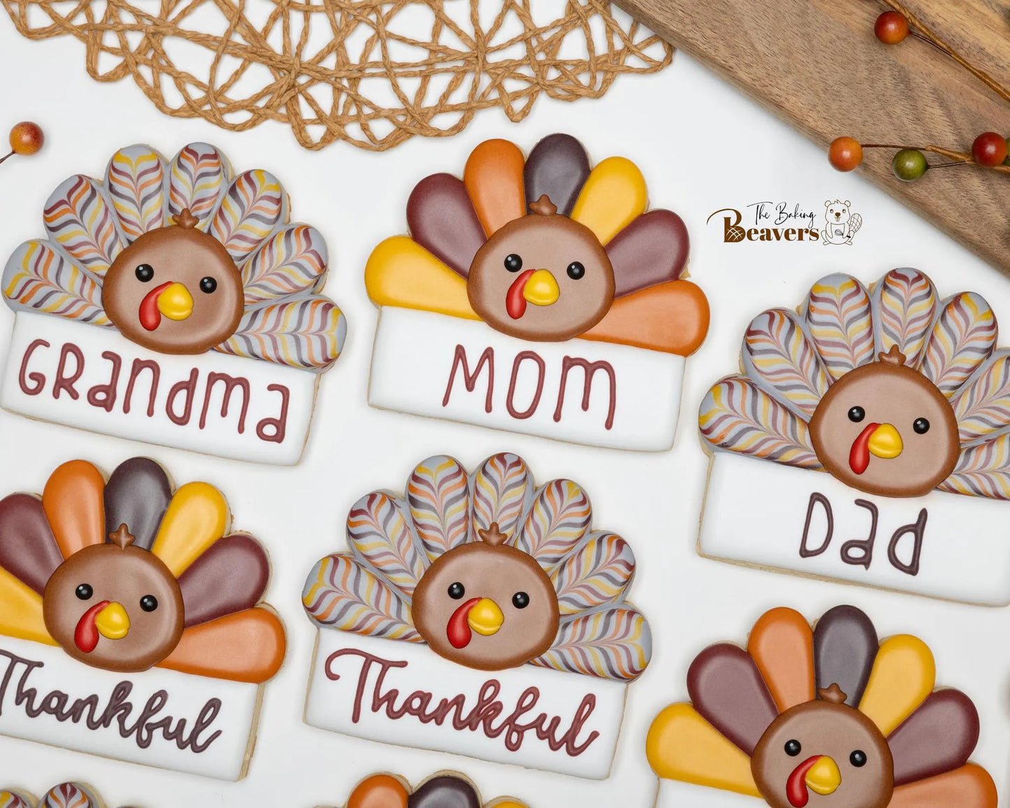 Turkey Name Plaque Cookie Cutter | Turkey place setting