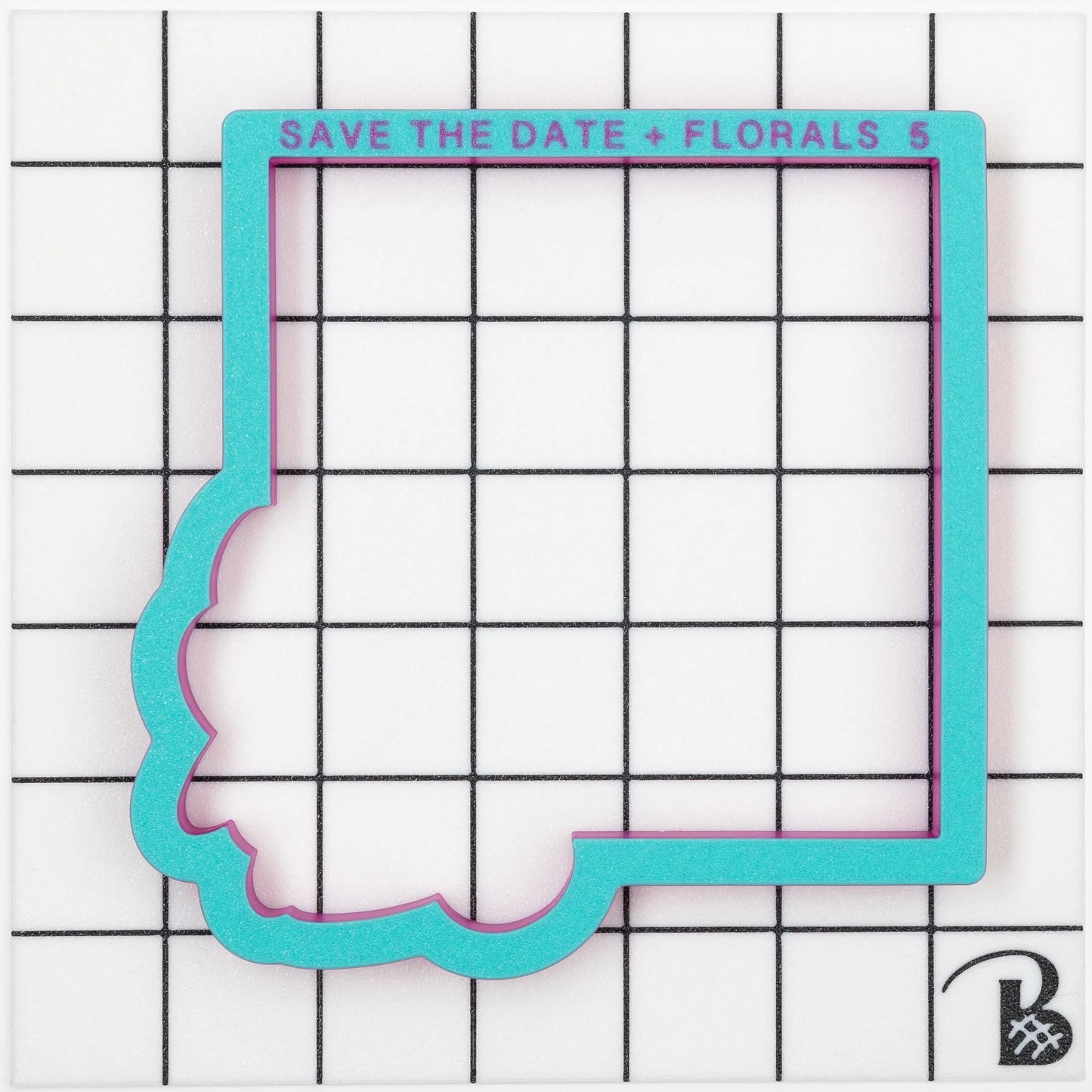 Save The Date Plaque Cookie Cutter (optional Grid Stencil)