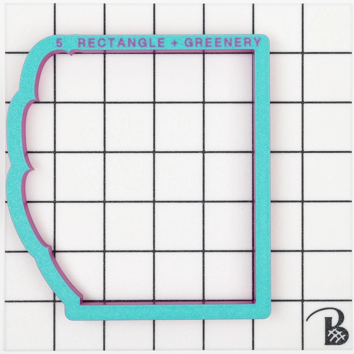 Rectangle with Greenery Plaque Cookie Cutter