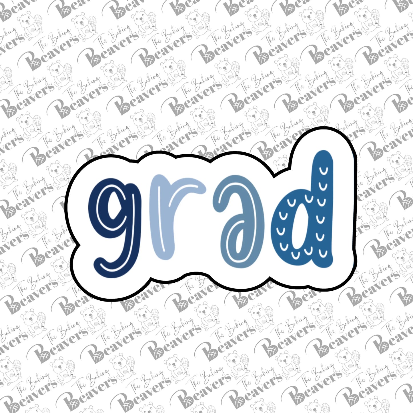 Grad Text Cookie Cutter (recommend sizing up)