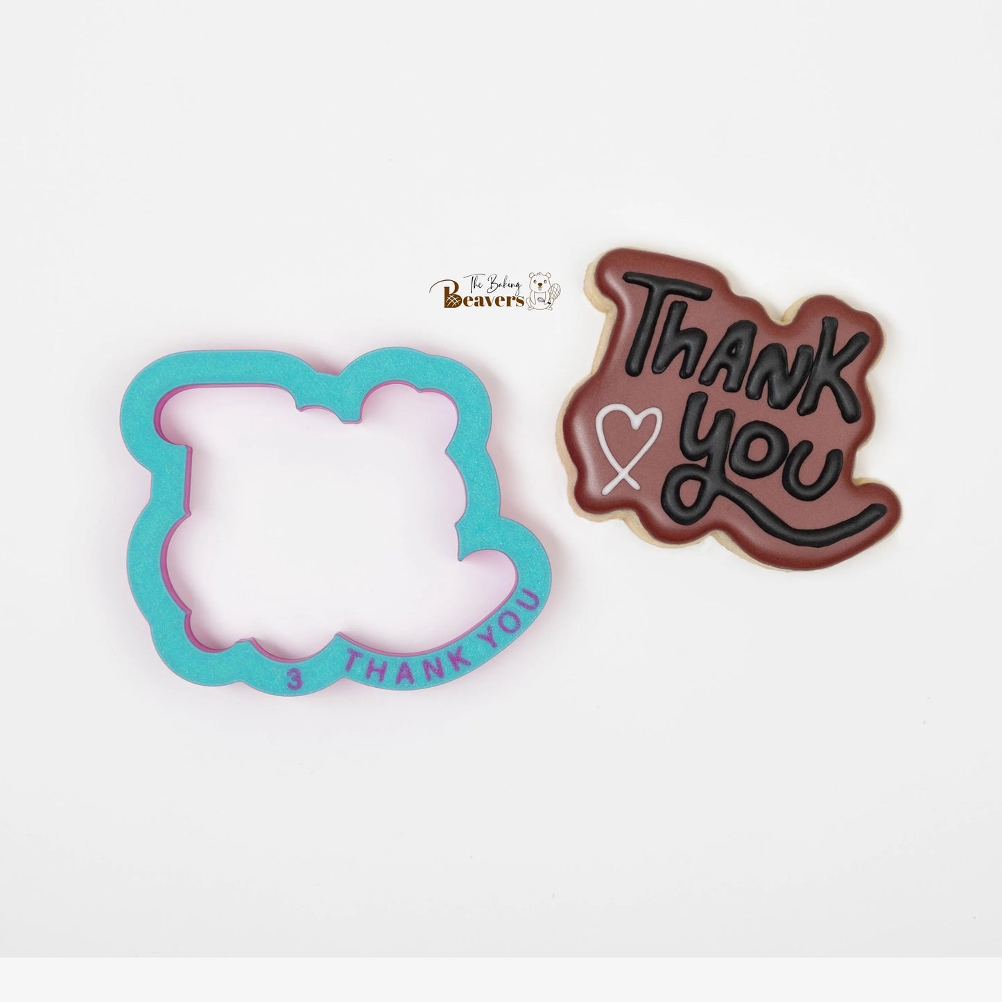 Thank You Text Cookie Cutter (optional Stencil)